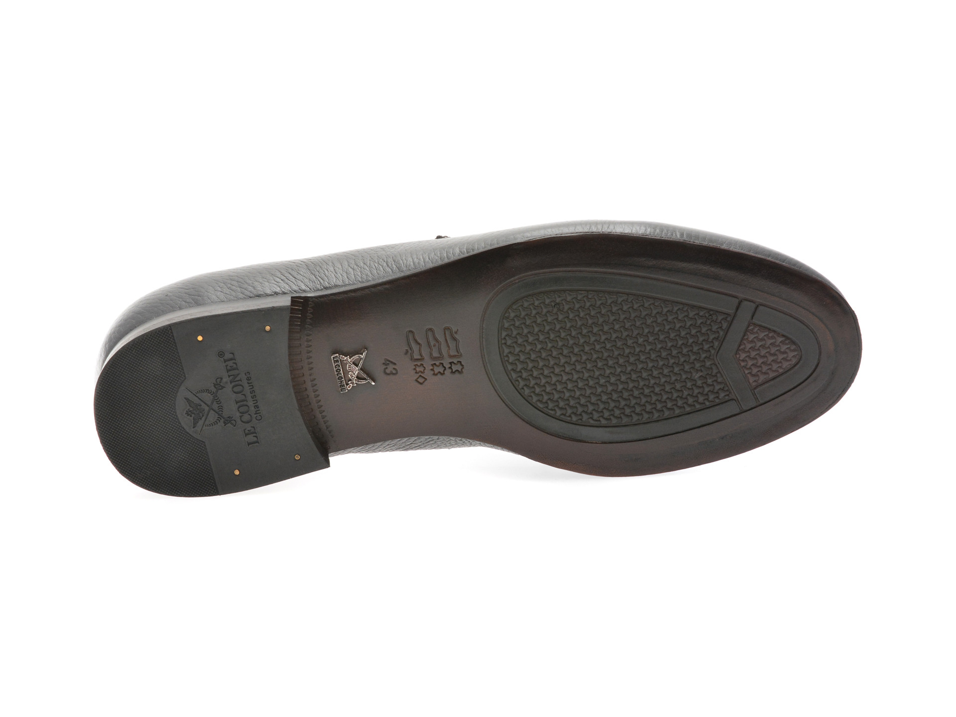 Mocasini eleganti LE COLONEL gri, 45860, din piele naturala