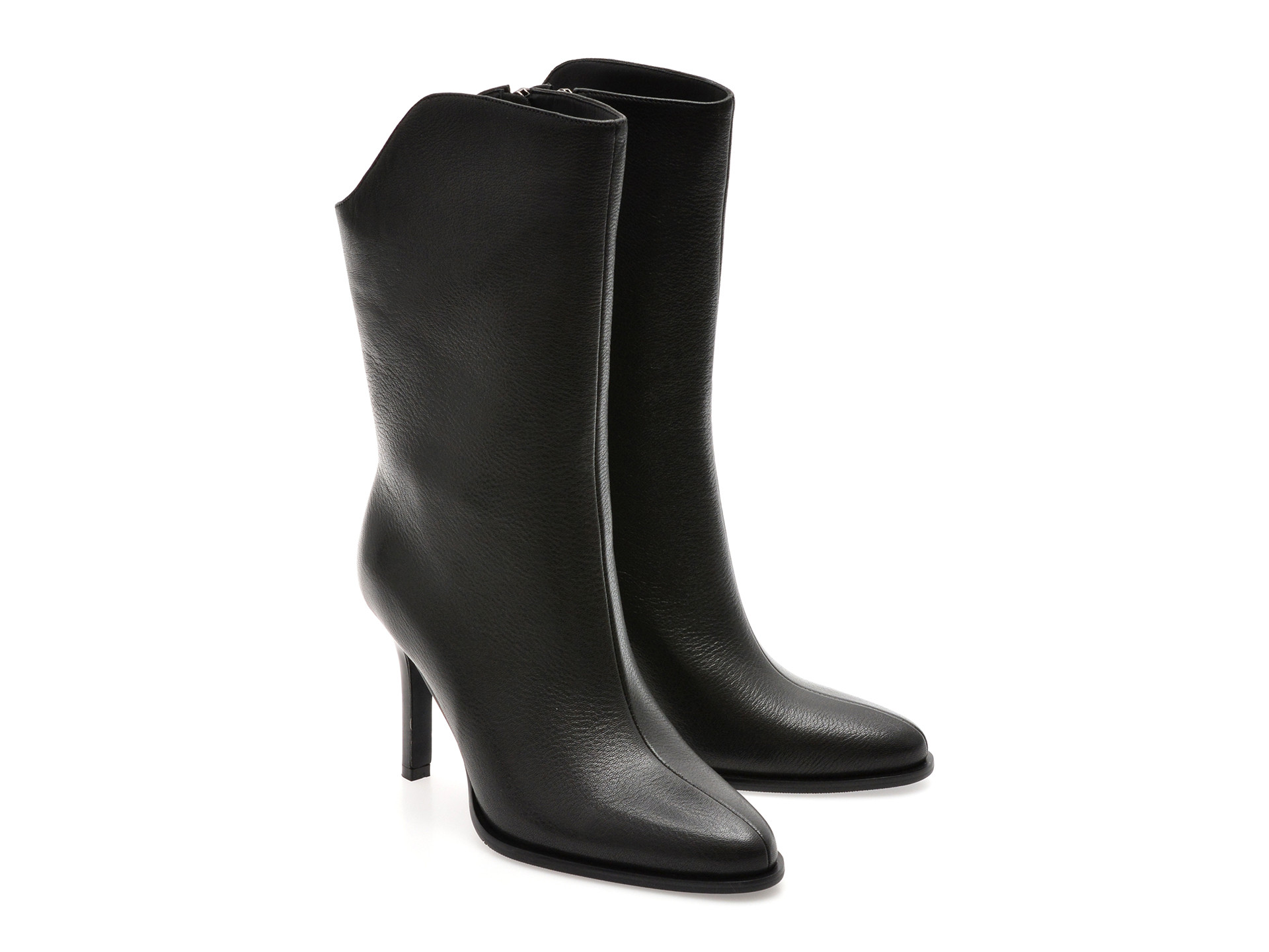 Botine elegante EPICA negre, 2445F, din piele naturala