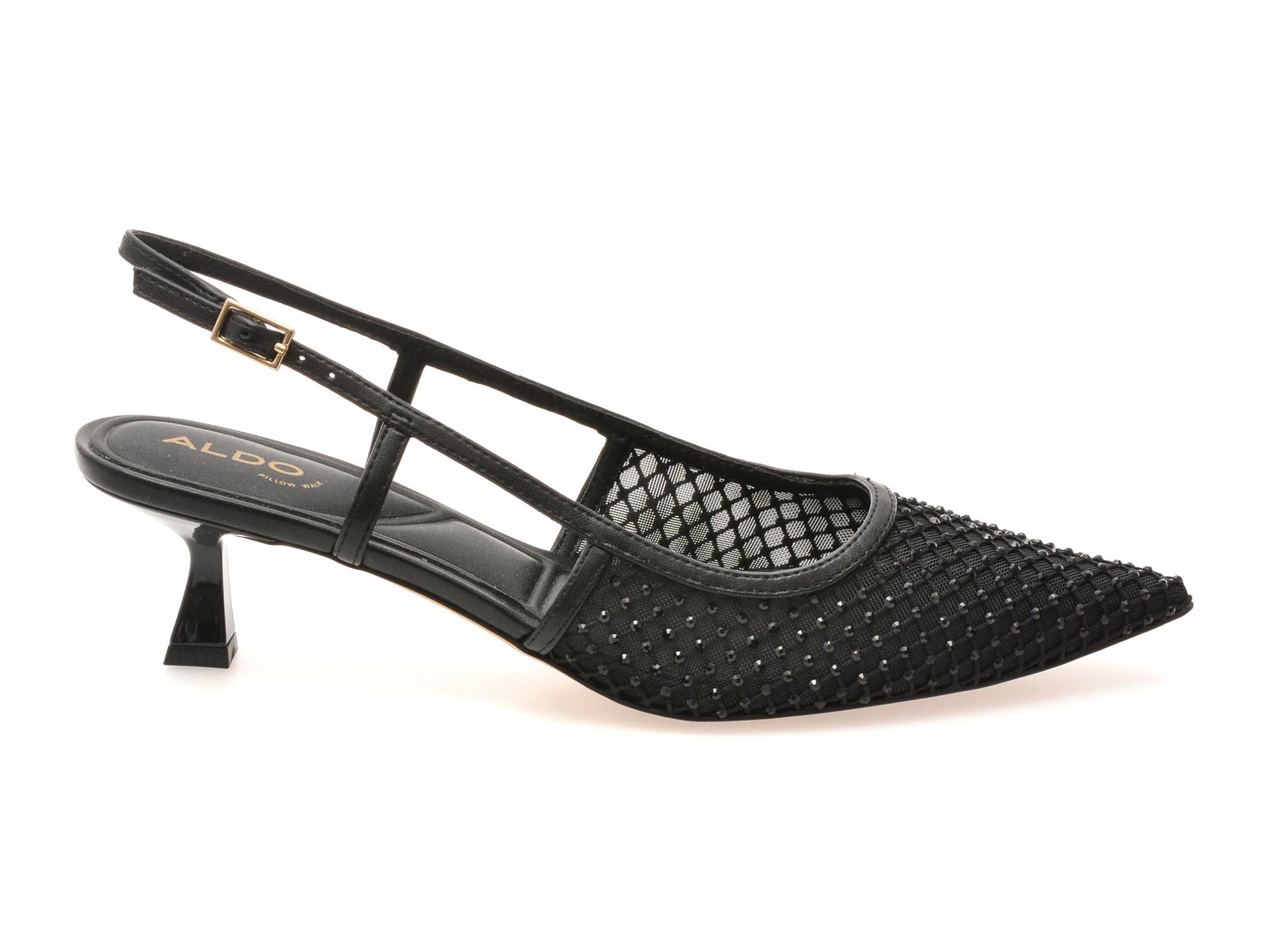 Pantofi eleganti ALDO negri, ELEGANT 001, din material textil