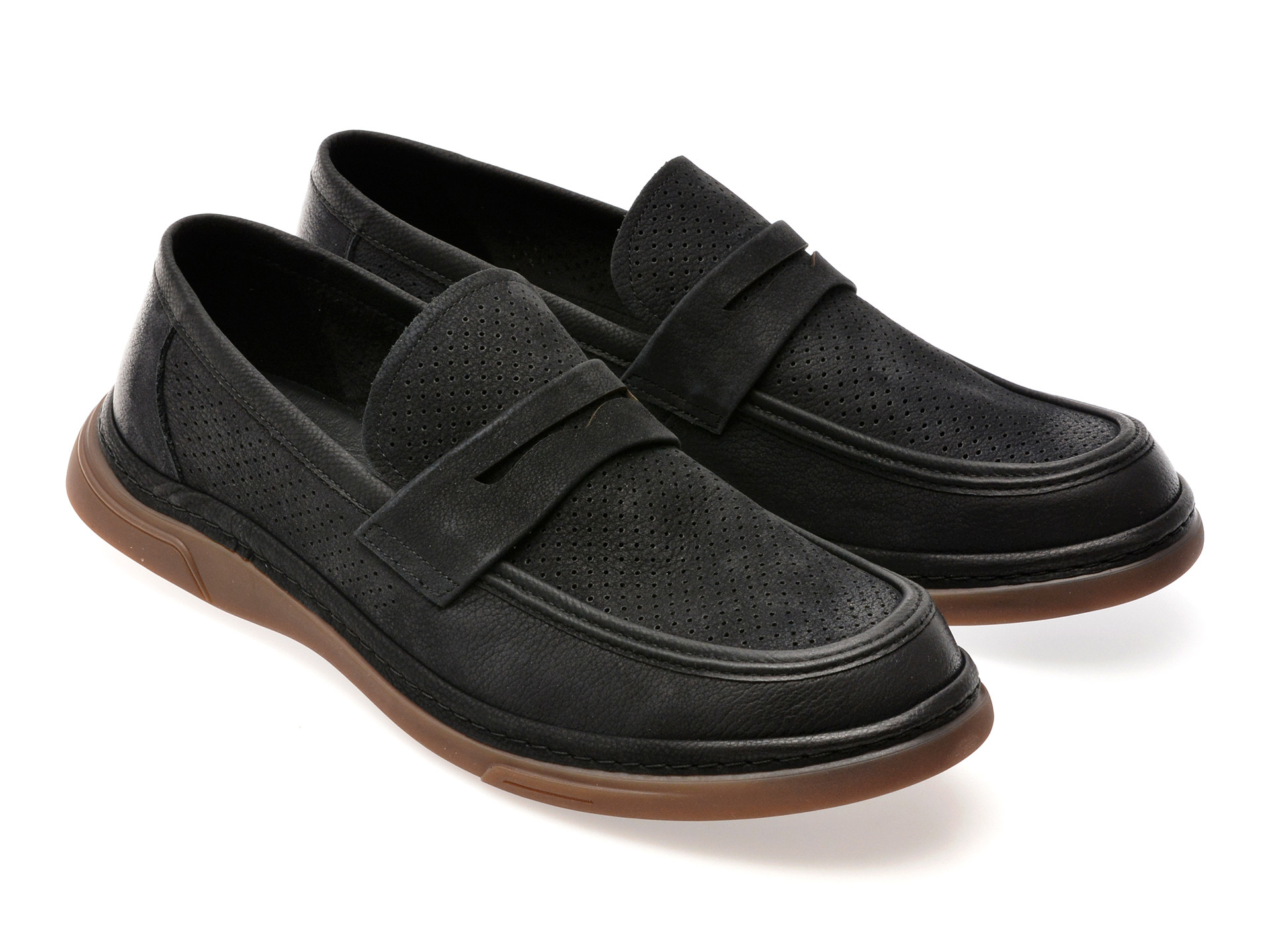 Mocasini EPICA bleumarin, N03073, din piele intoarsa