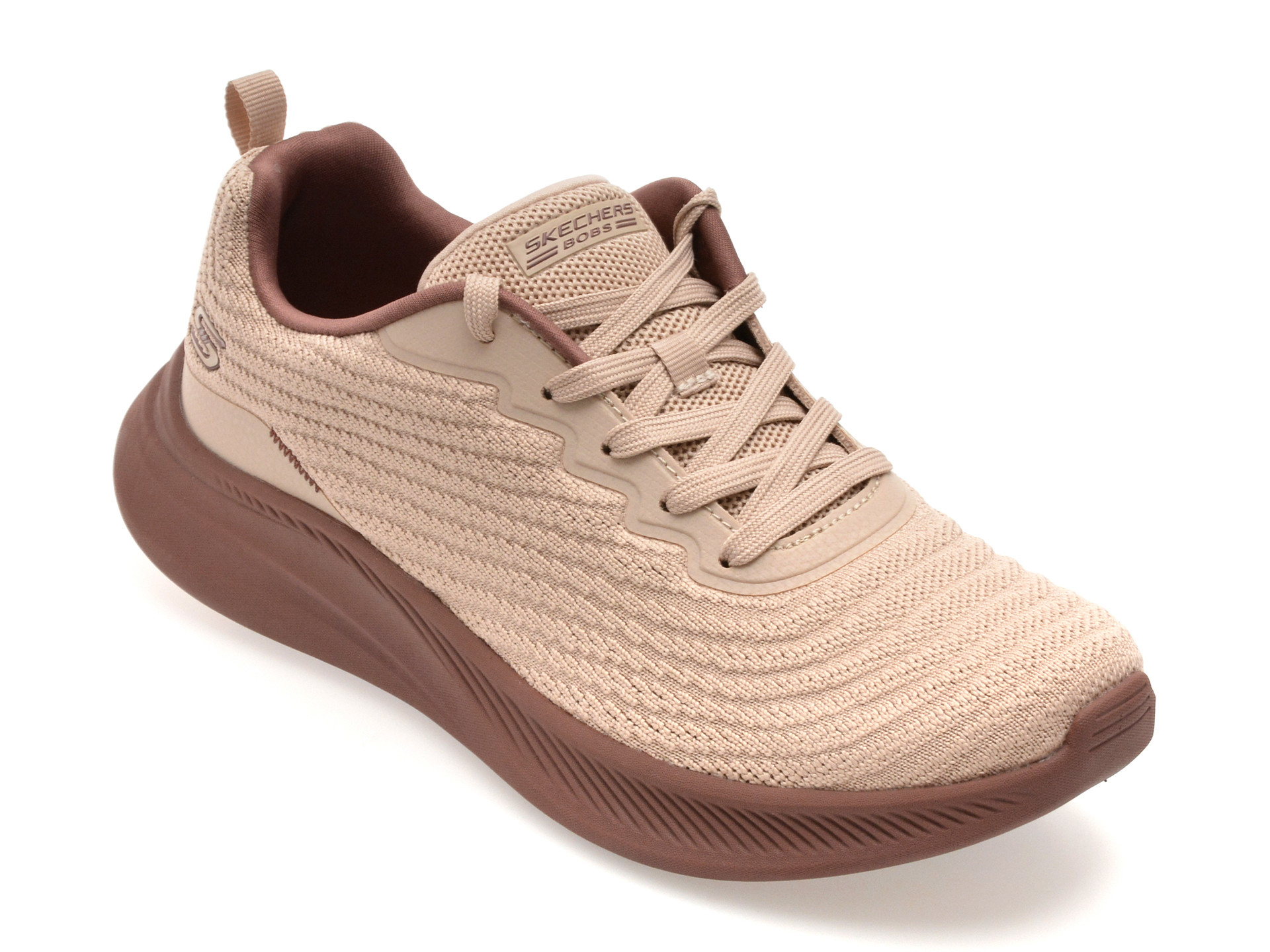 Pantofi sport SKECHERS nude, BOBS MODA FLEX, din material textil