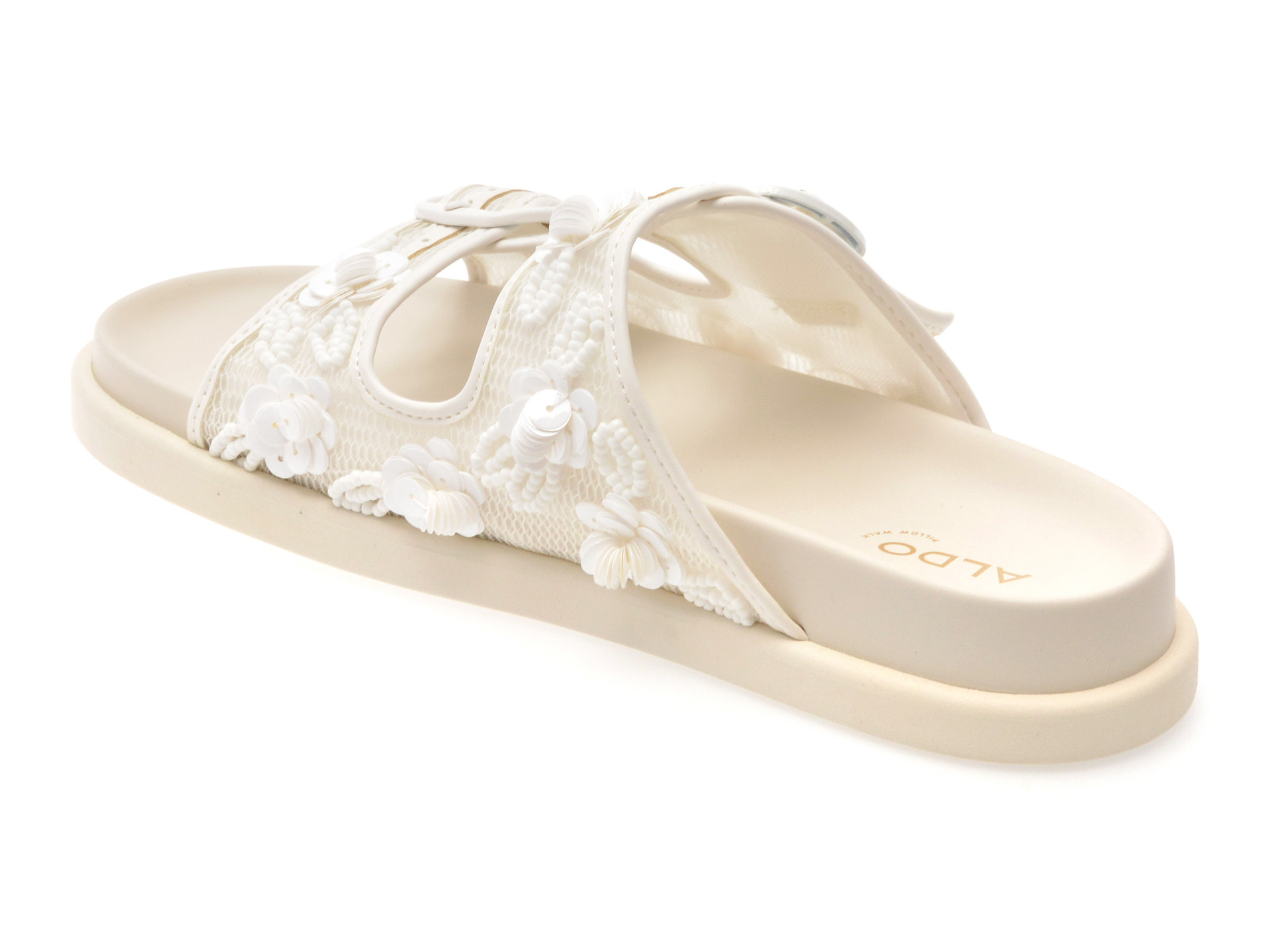 Papuci ALDO albi, DEVANASSI 121, din material textil
