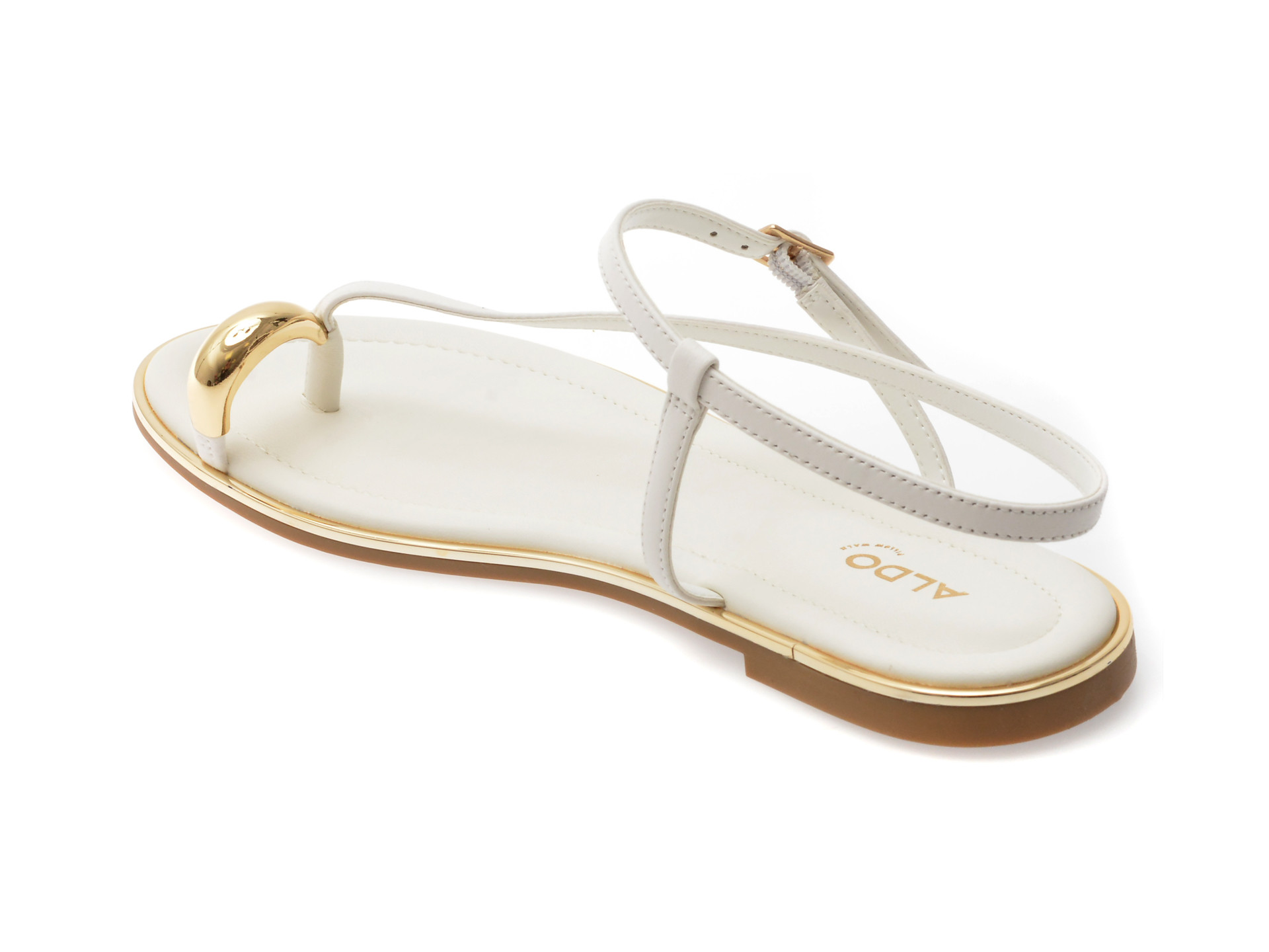 Sandale ALDO albe, JOMALI 100, din piele naturala