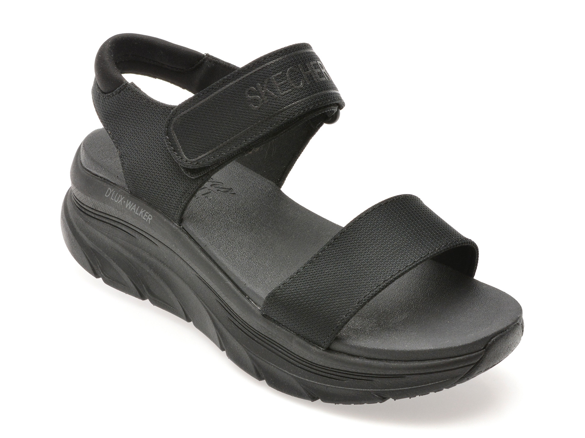 Sandale SKECHERS negre, D LUX WALKER, din material textil