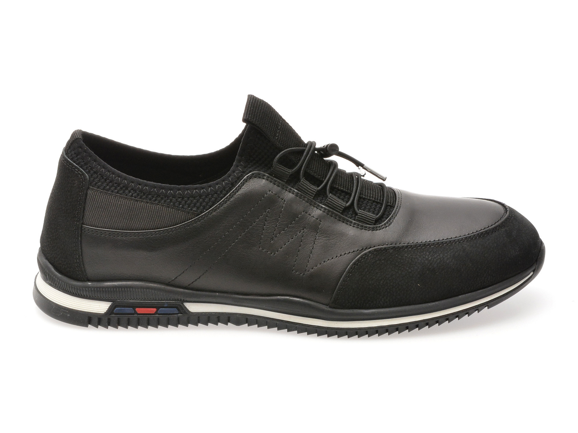 Pantofi sport OTTER negri, 1393, din piele naturala