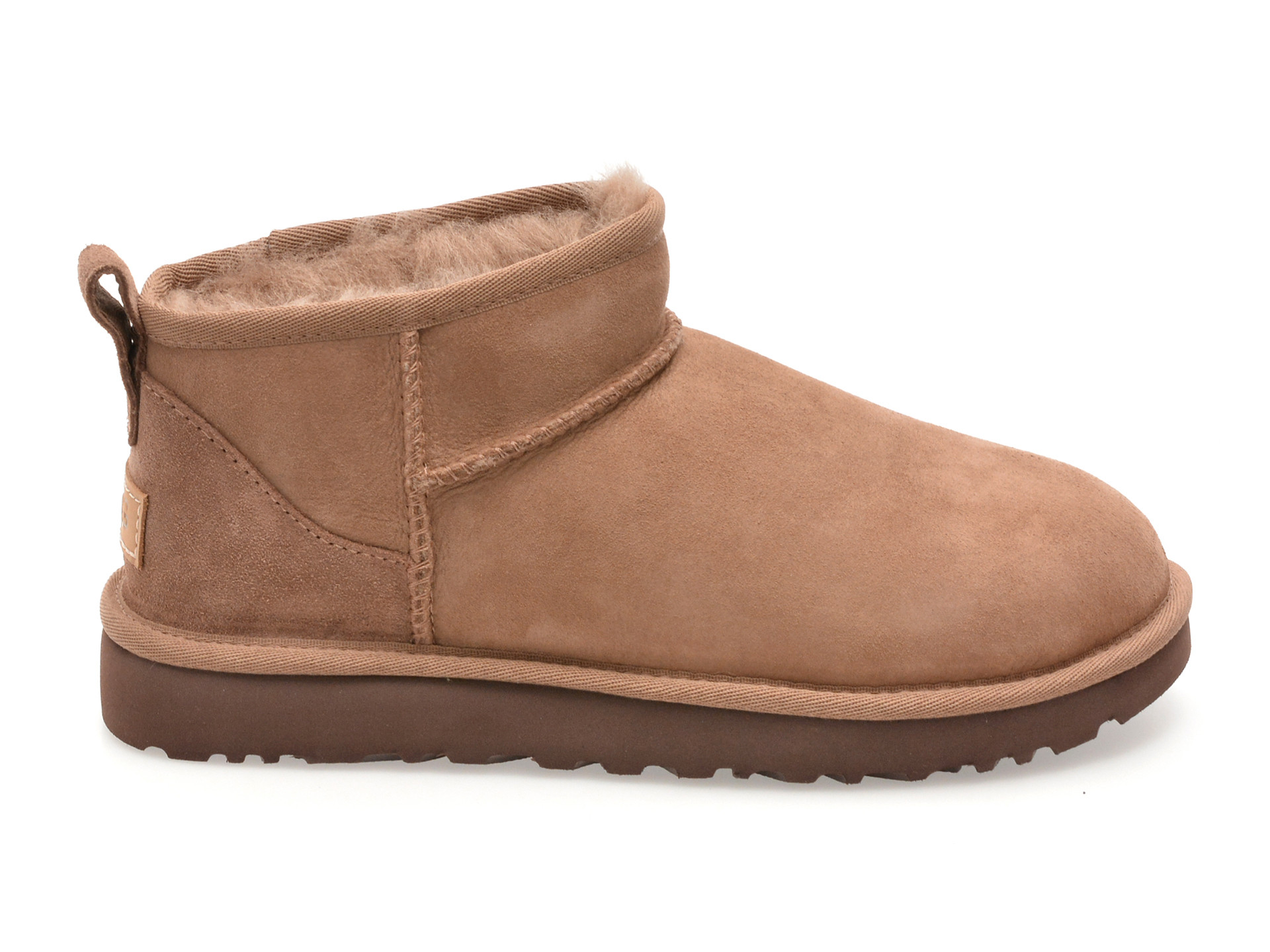 Ghete UGG maro, CLASSIC ULTRA MINI, din piele intoarsa