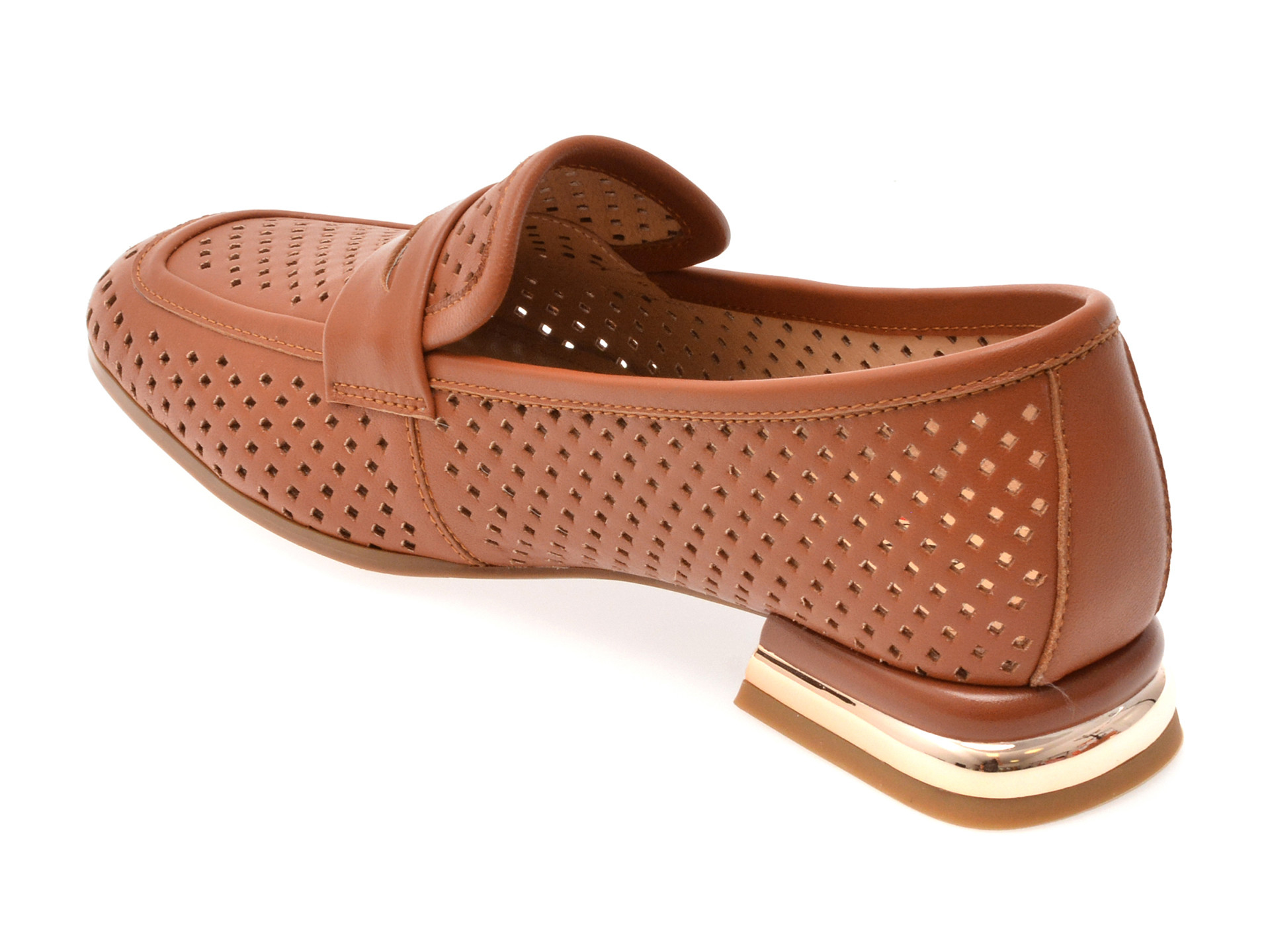 Mocasini IMAGE maro, HR364, din piele naturala