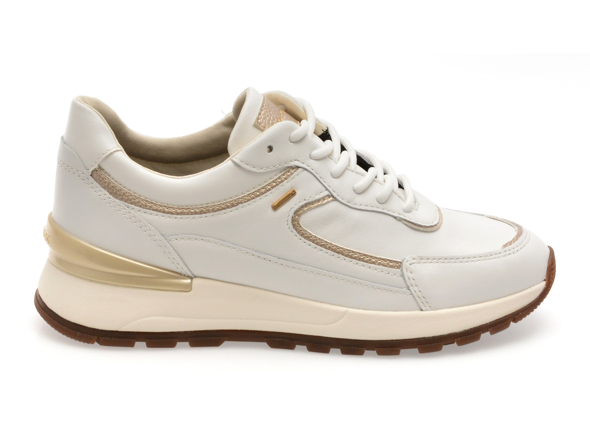 Pantofi sport GEOX albi, D563LB, din piele naturala