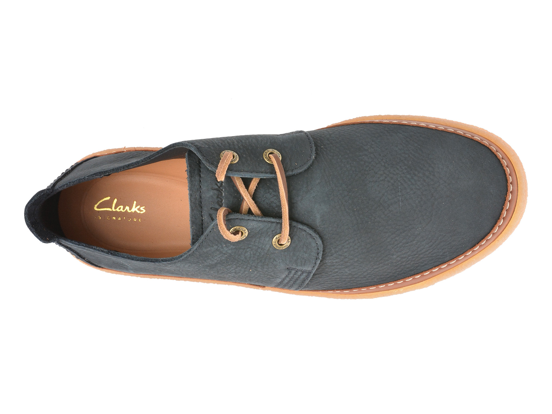 Pantofi CLARKS bleumarin, CLARKWOOD LOW, din nabuc