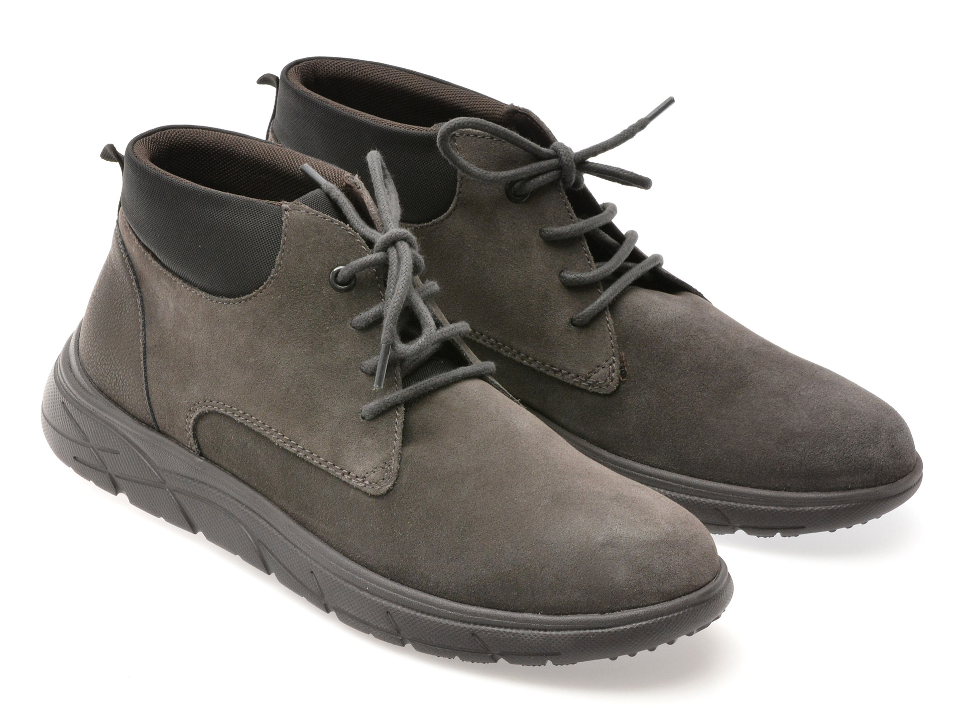 Ghete GEOX gri, U36E1B, din piele naturala