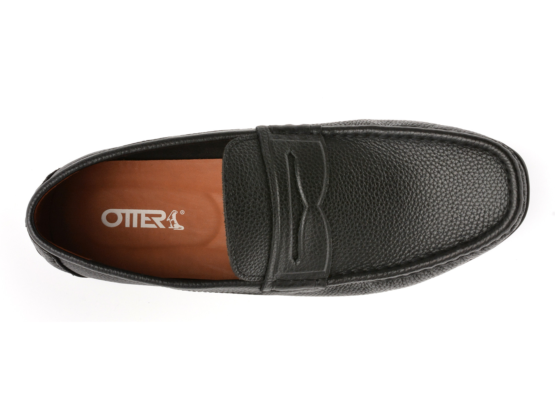 Mocasini OTTER negri, MU139, din piele naturala