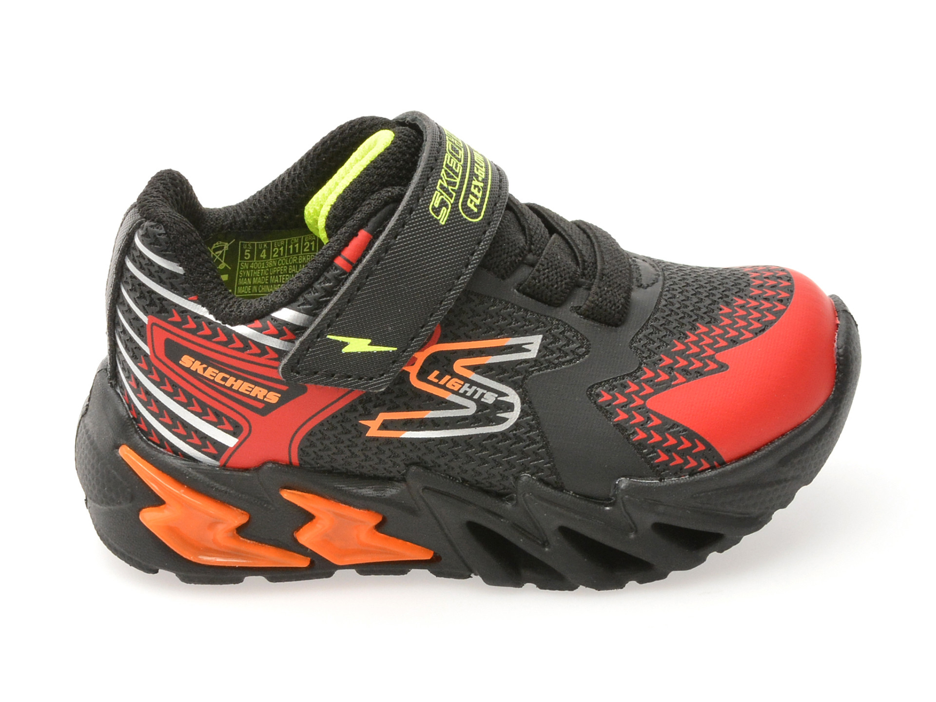 Pantofi sport SKECHERS negri, FLEX-GLOW BOLT, din material textil
