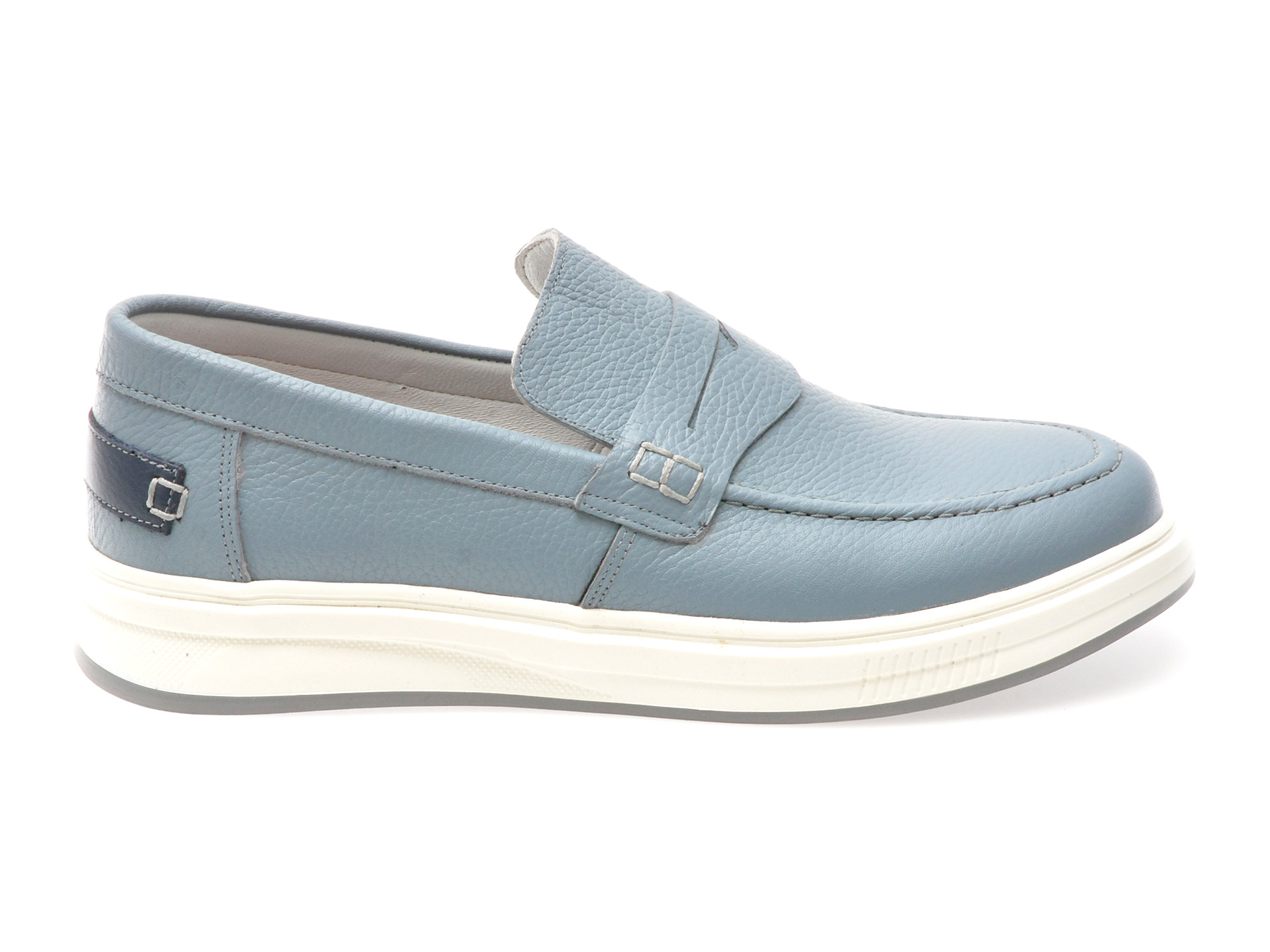 Mocasini eleganti OTTER albastri, 3751, din piele naturala