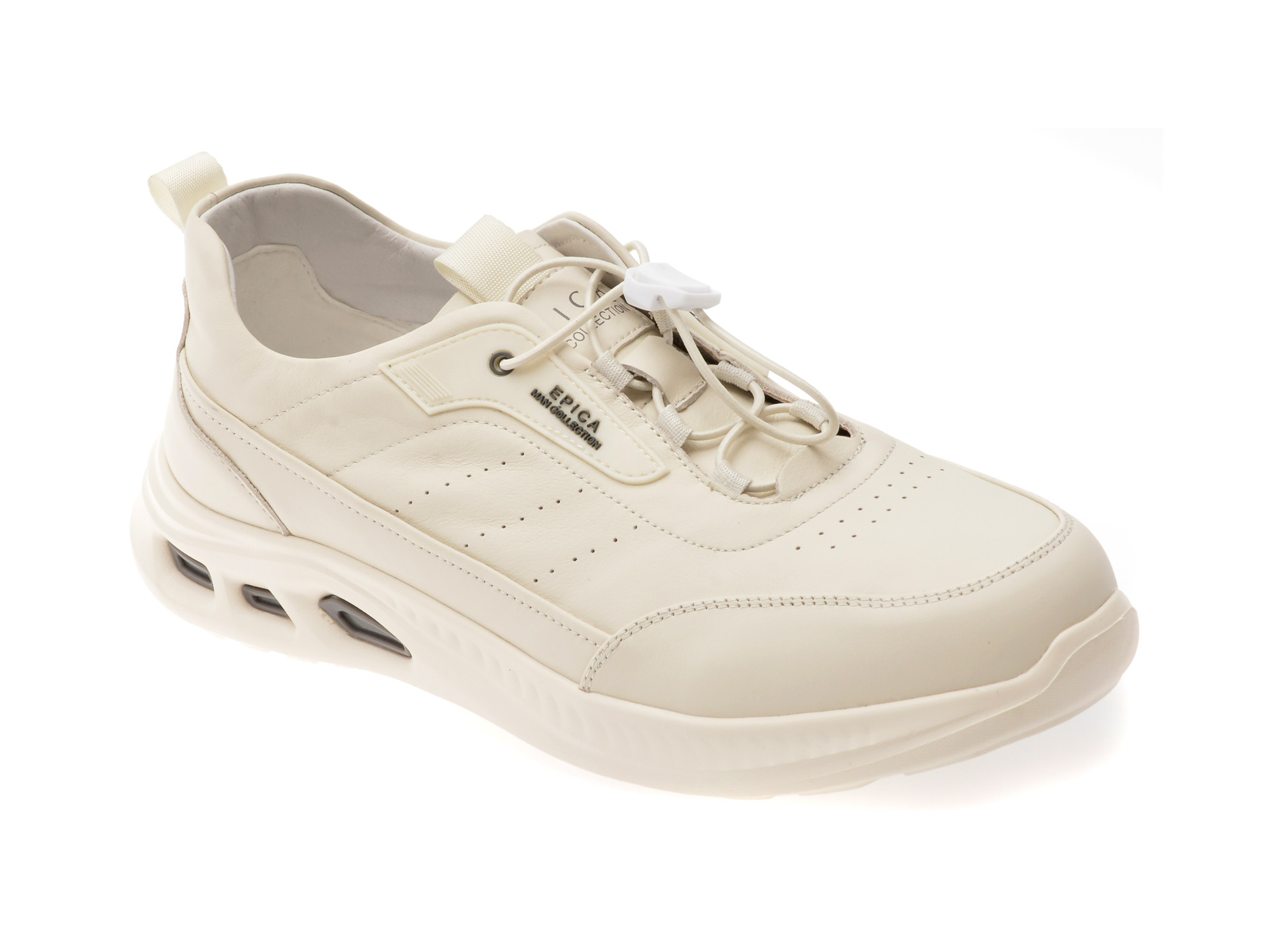 Pantofi sport EPICA albi, T9500, din piele naturala