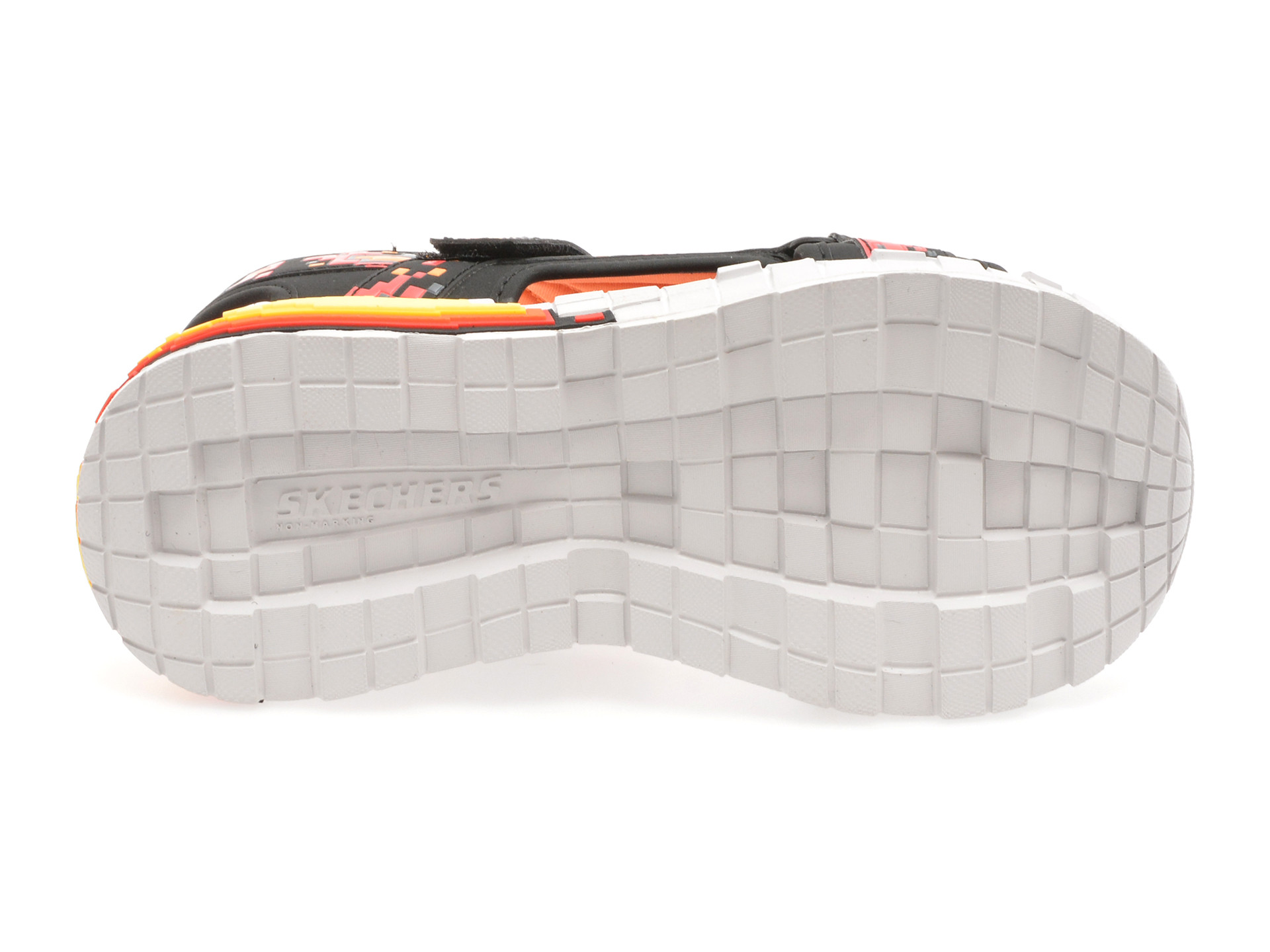 Sandale SKECHERS negre, MEGA-SPLASH 4K, din piele ecologica