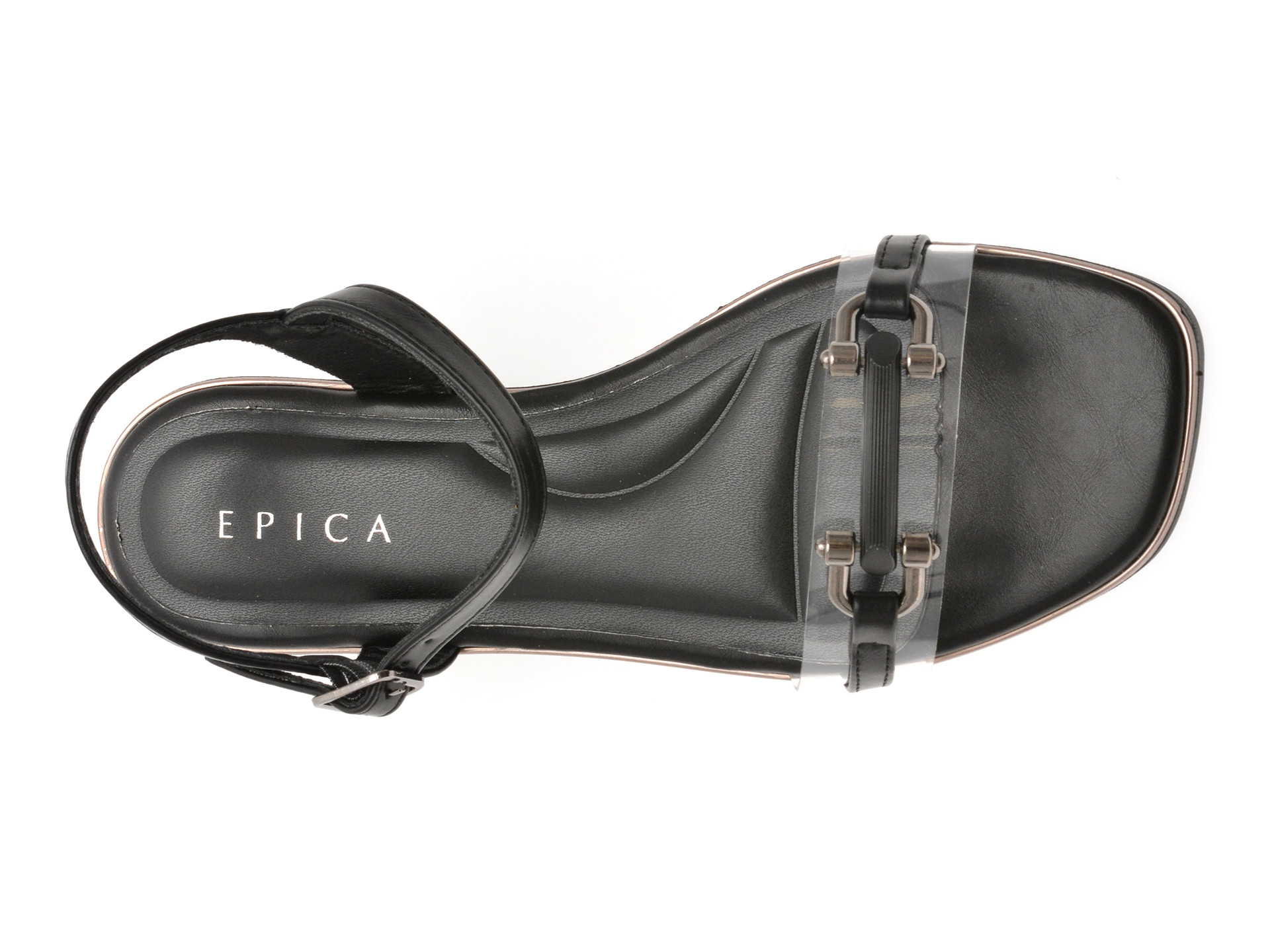 Sandale EPICA negre, 82956, din piele ecologica