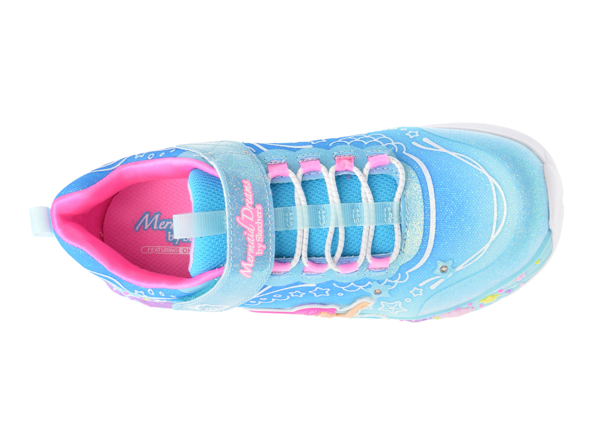 Pantofi sport SKECHERS albastri, MERMAID DREAMS, din material textil