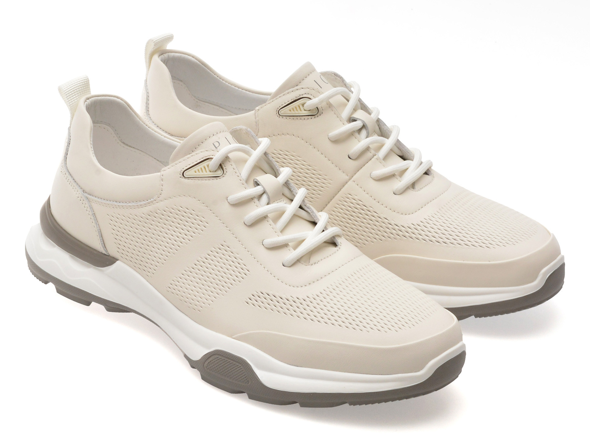 Pantofi sport EPICA albi, 37391, din piele naturala