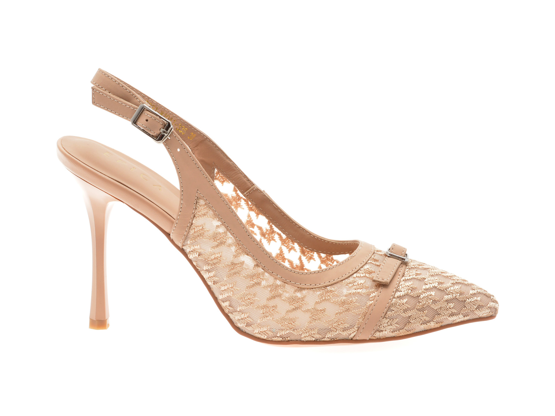 Pantofi eleganti EPICA nude, D221, din material textil