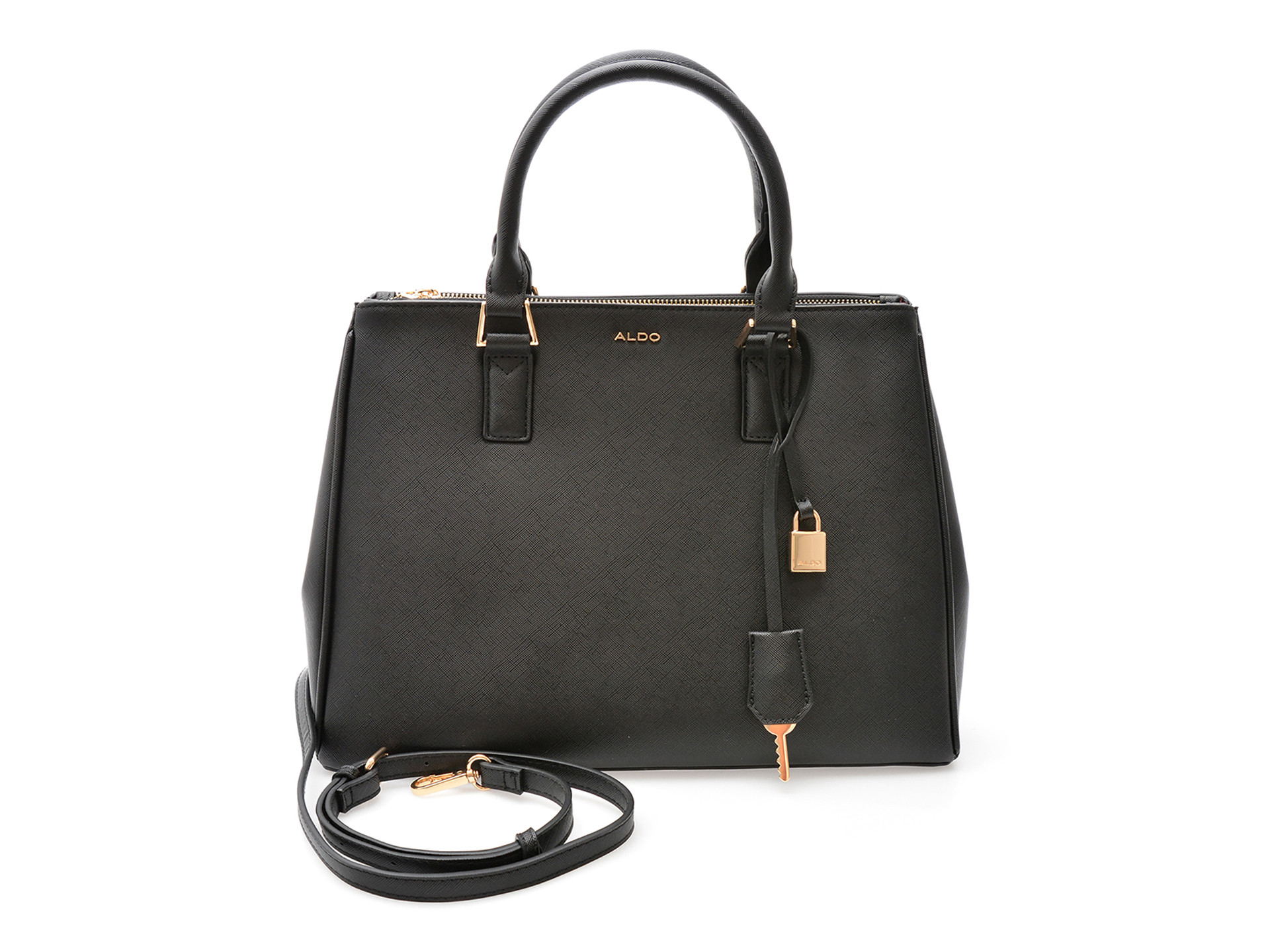 Geanta ALDO neagra, NANEVER 001, din piele ecologica