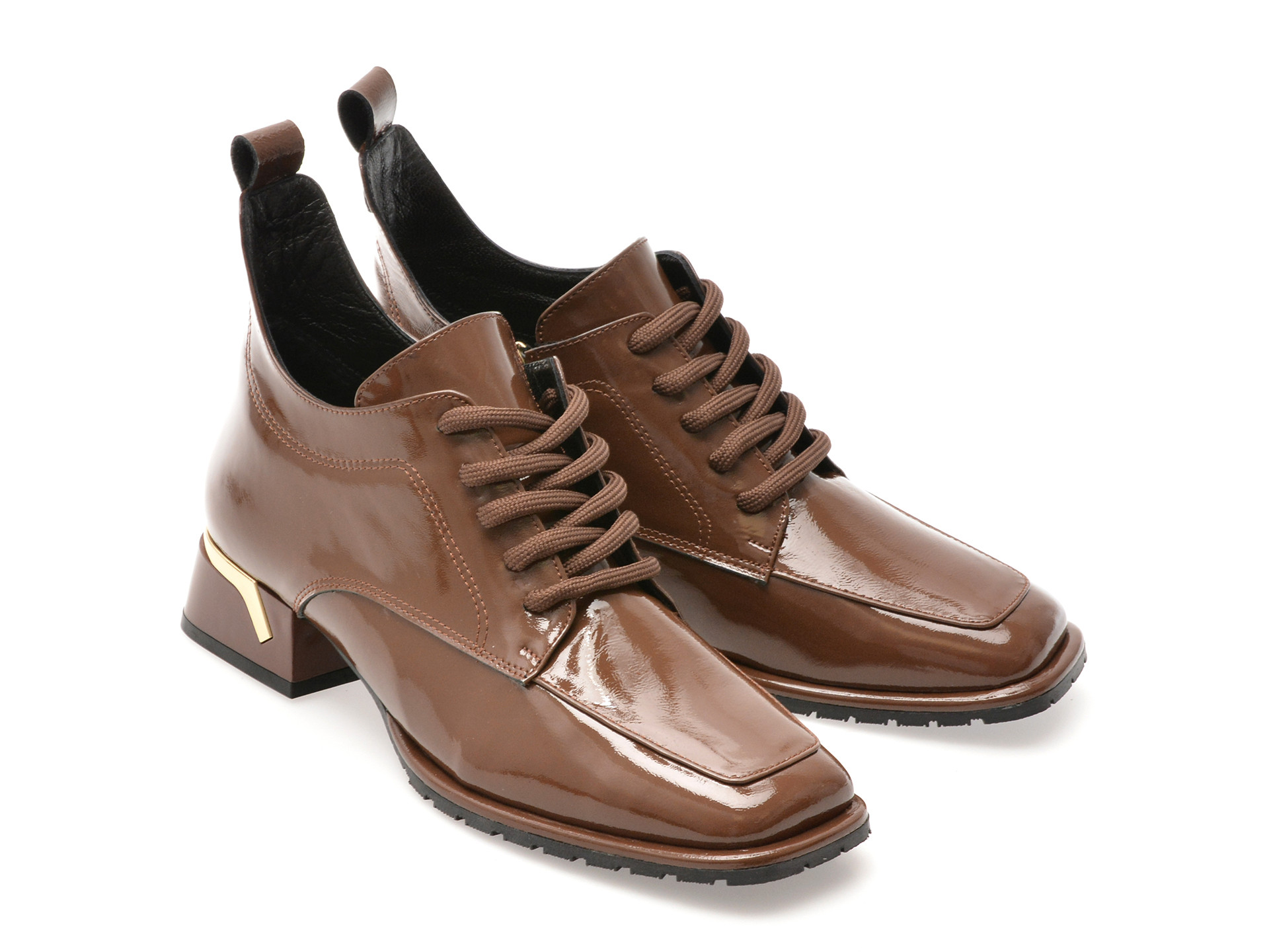 Ghete EPICA maro, 5312091, din piele naturala lacuita