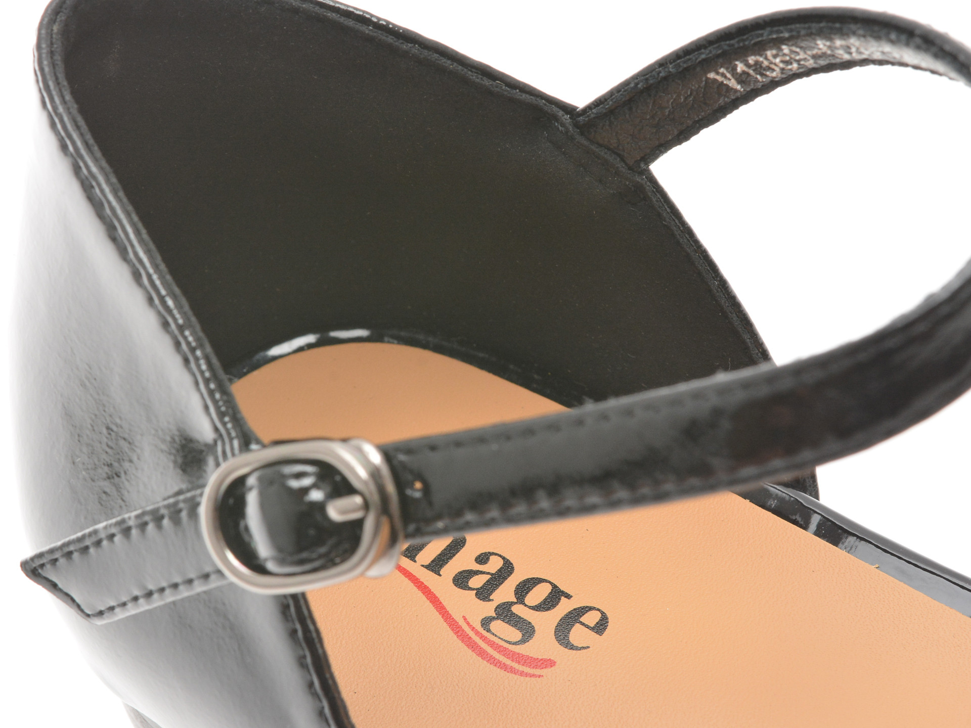 Sandale IMAGE negri, 1369G20, din piele naturala lacuita