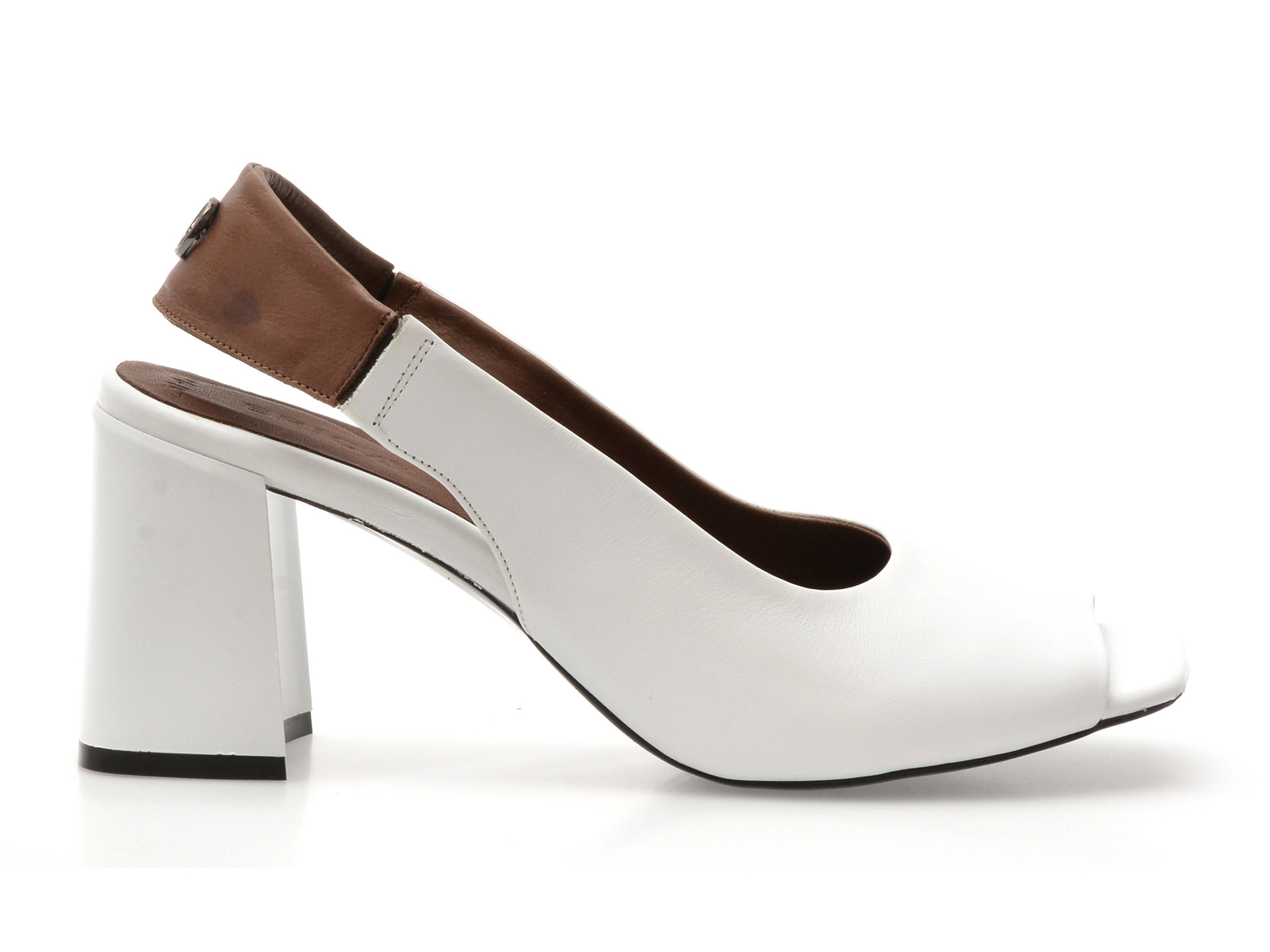 Sandale EPICA albe, 532258, din piele naturala