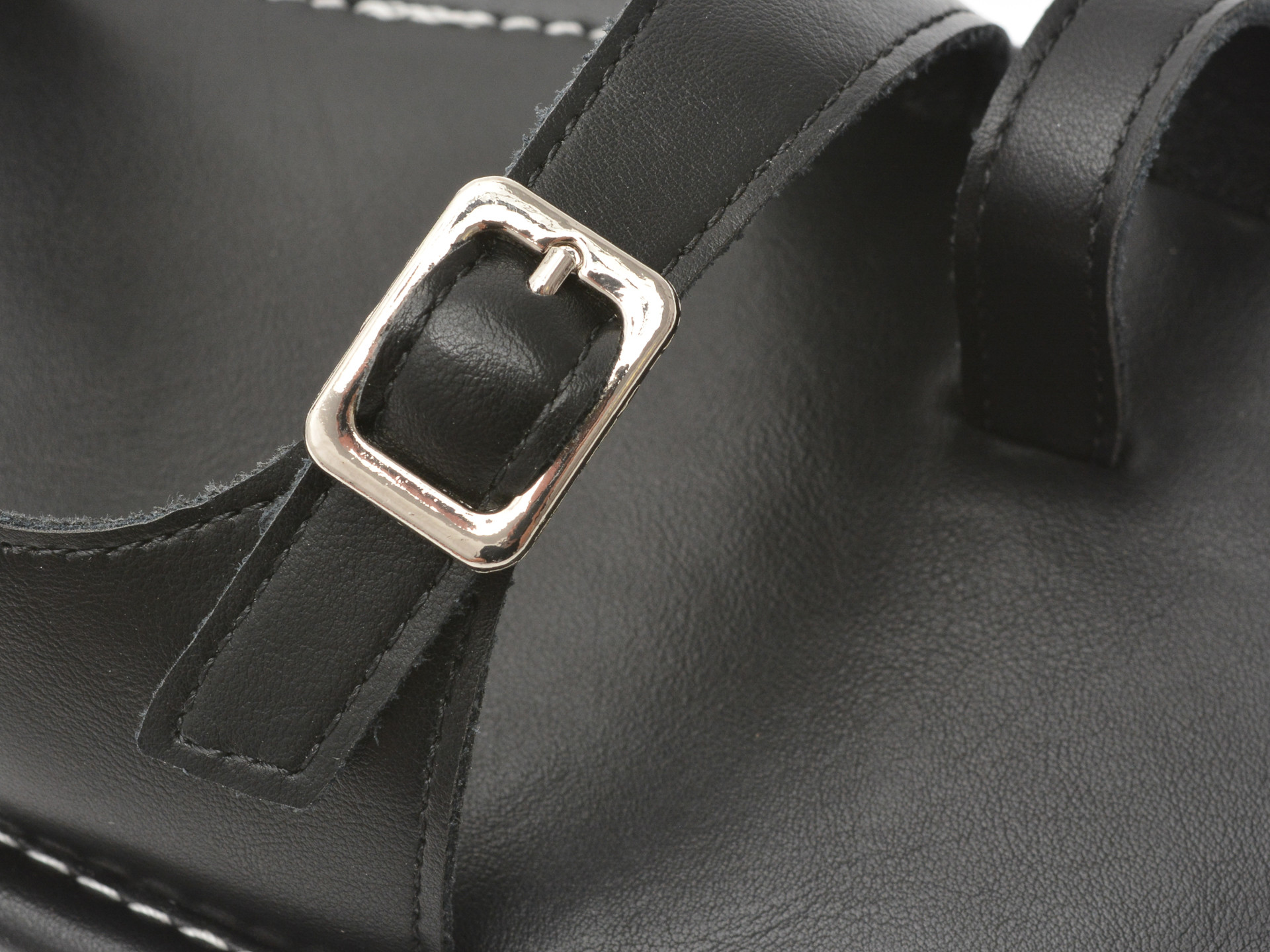 Papuci IMAGE negri, 201511, din piele naturala