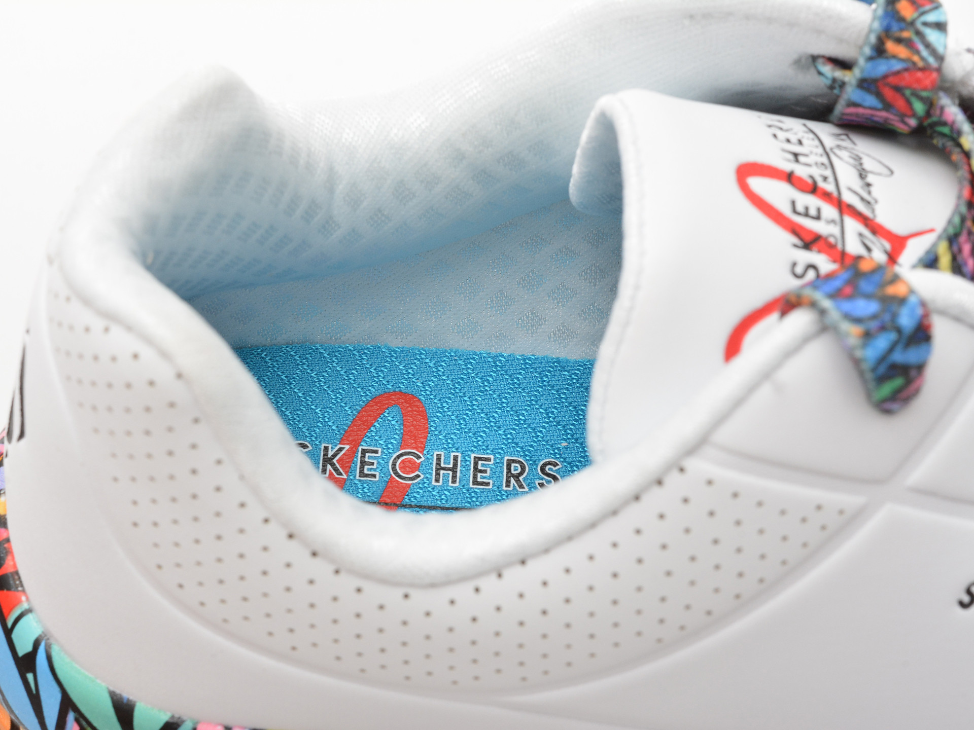 Pantofi sport SKECHERS albi, UNO LITE, din piele ecologica