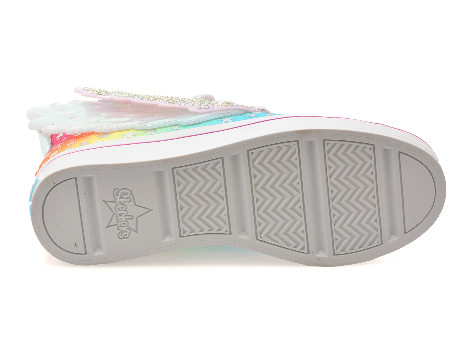 Ghete SKECHERS roz, TWI-LITES 2.0, din piele ecologica