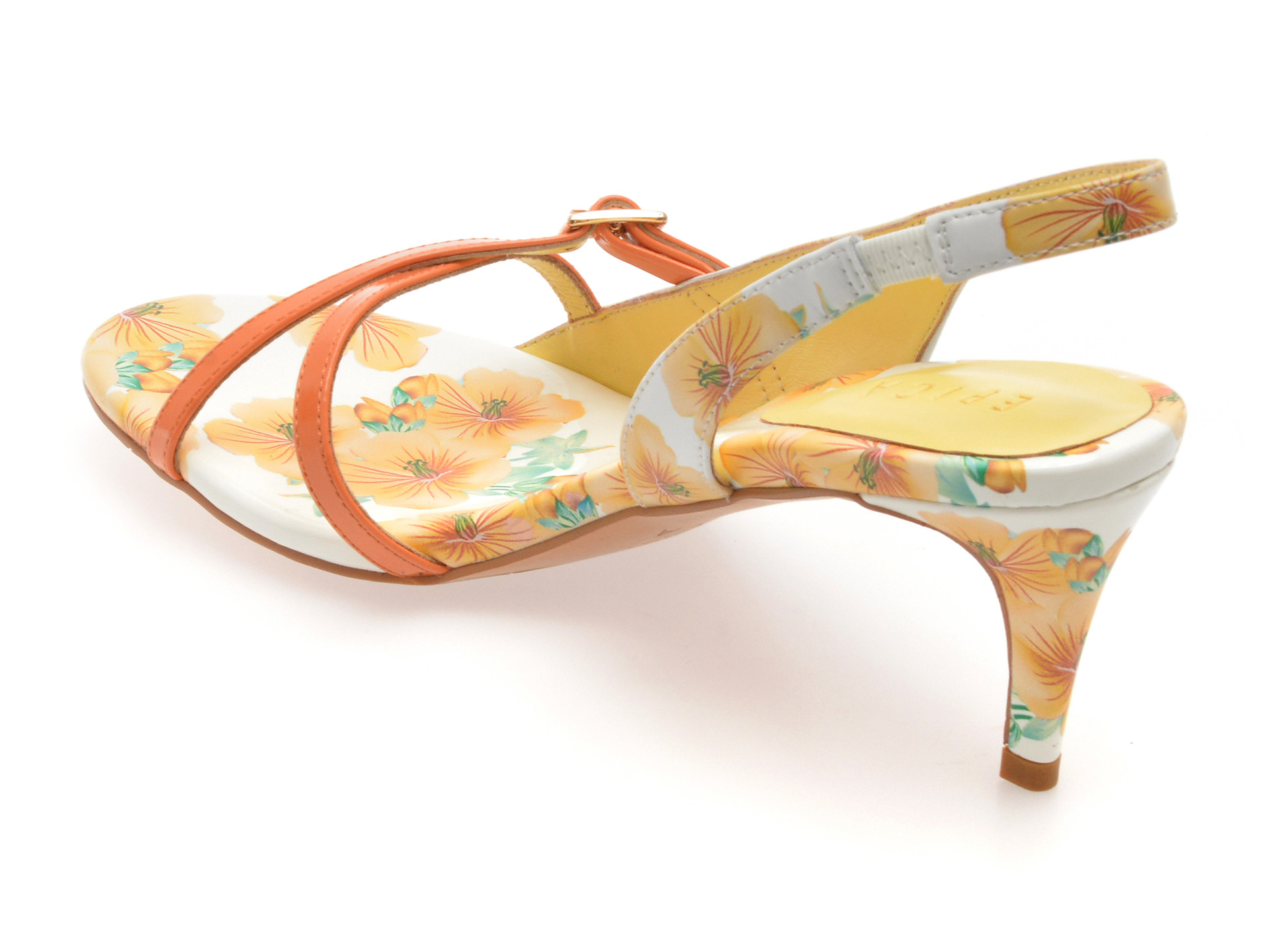 Sandale elegante epica galbene eb629 din piele naturala