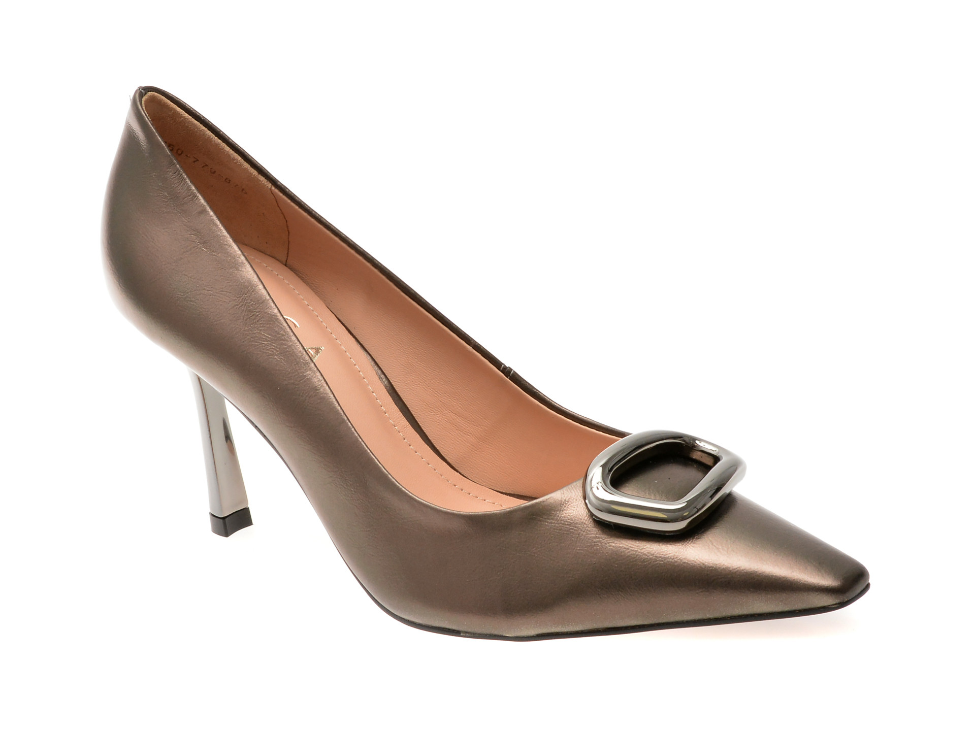 Pantofi eleganti EPICA argintii, 1175878, din piele naturala