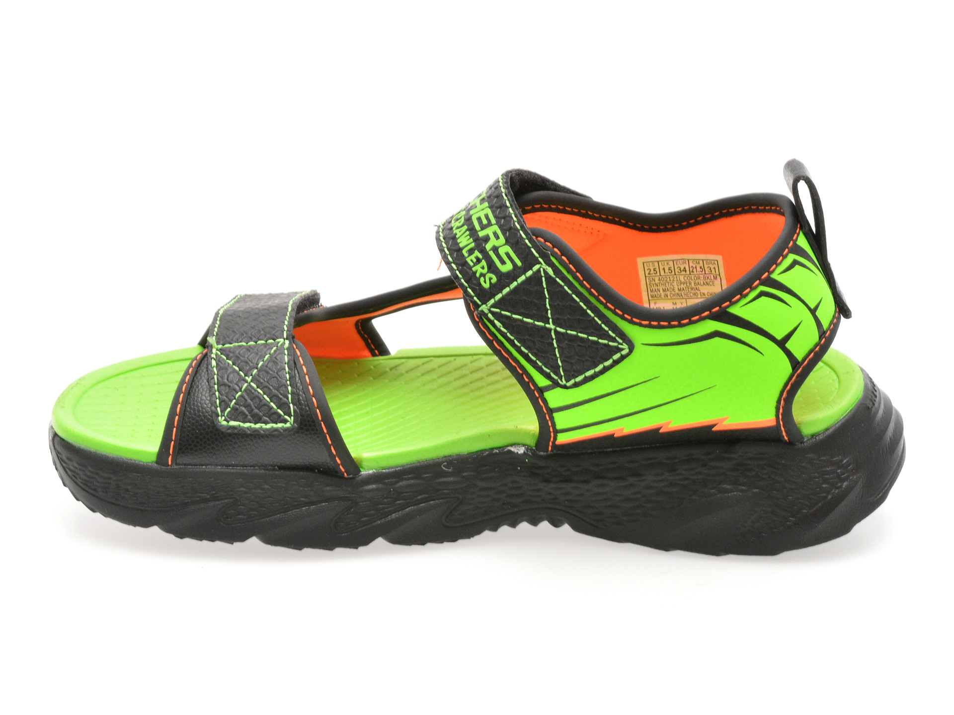 Sandale SKECHERS negre, CREATURE-SPLASH, din piele ecologica