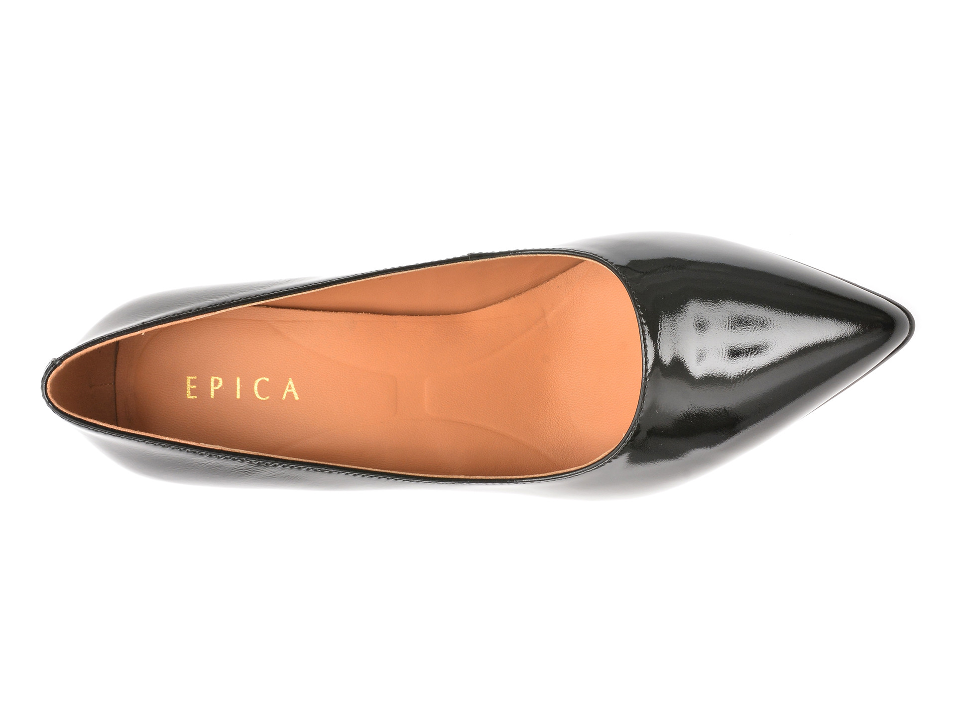 Pantofi eleganti EPICA negri, E301, din piele naturala lacuita