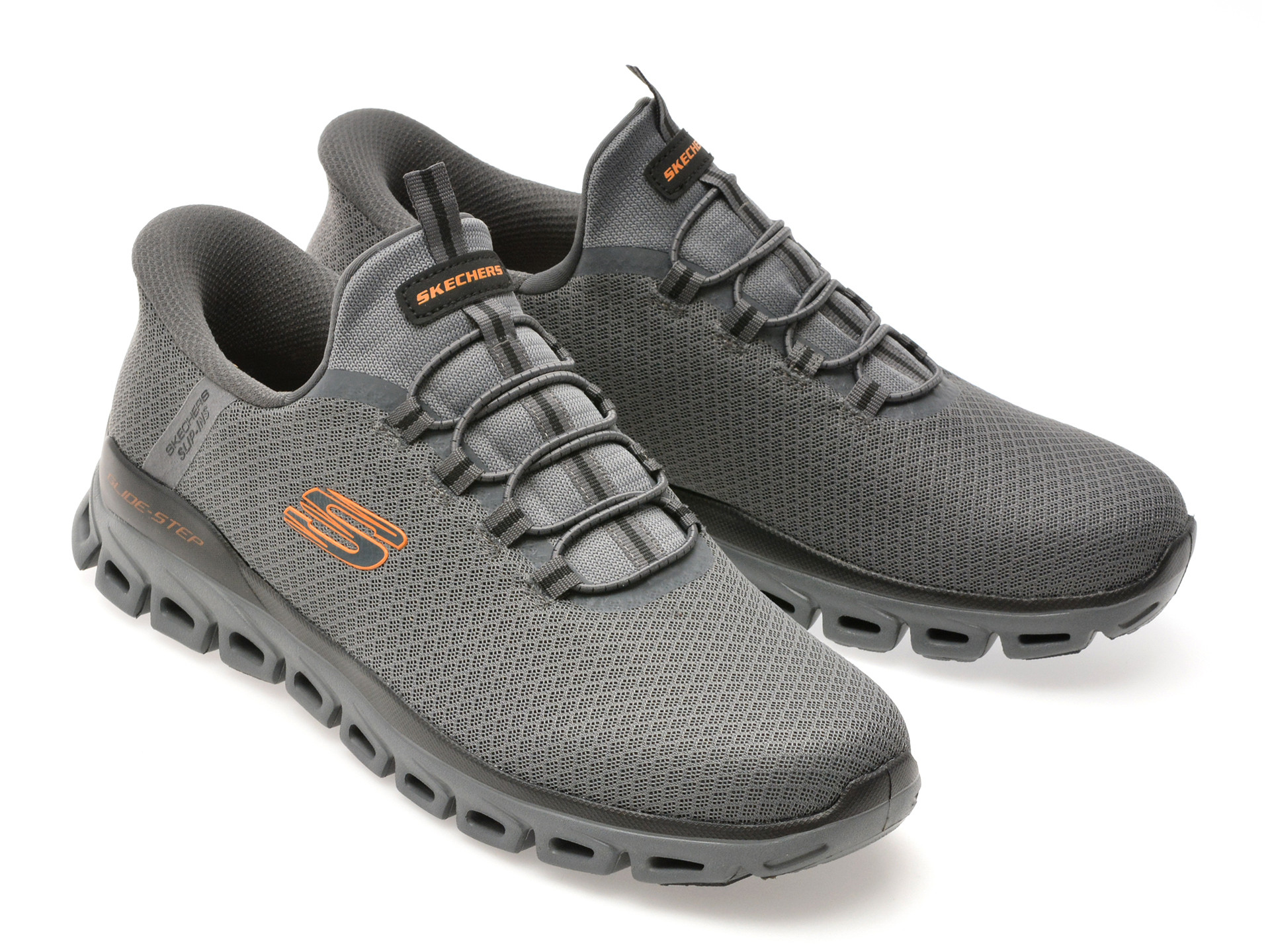 Pantofi sport SKECHERS gri, GLIDE-STEP, din material textil
