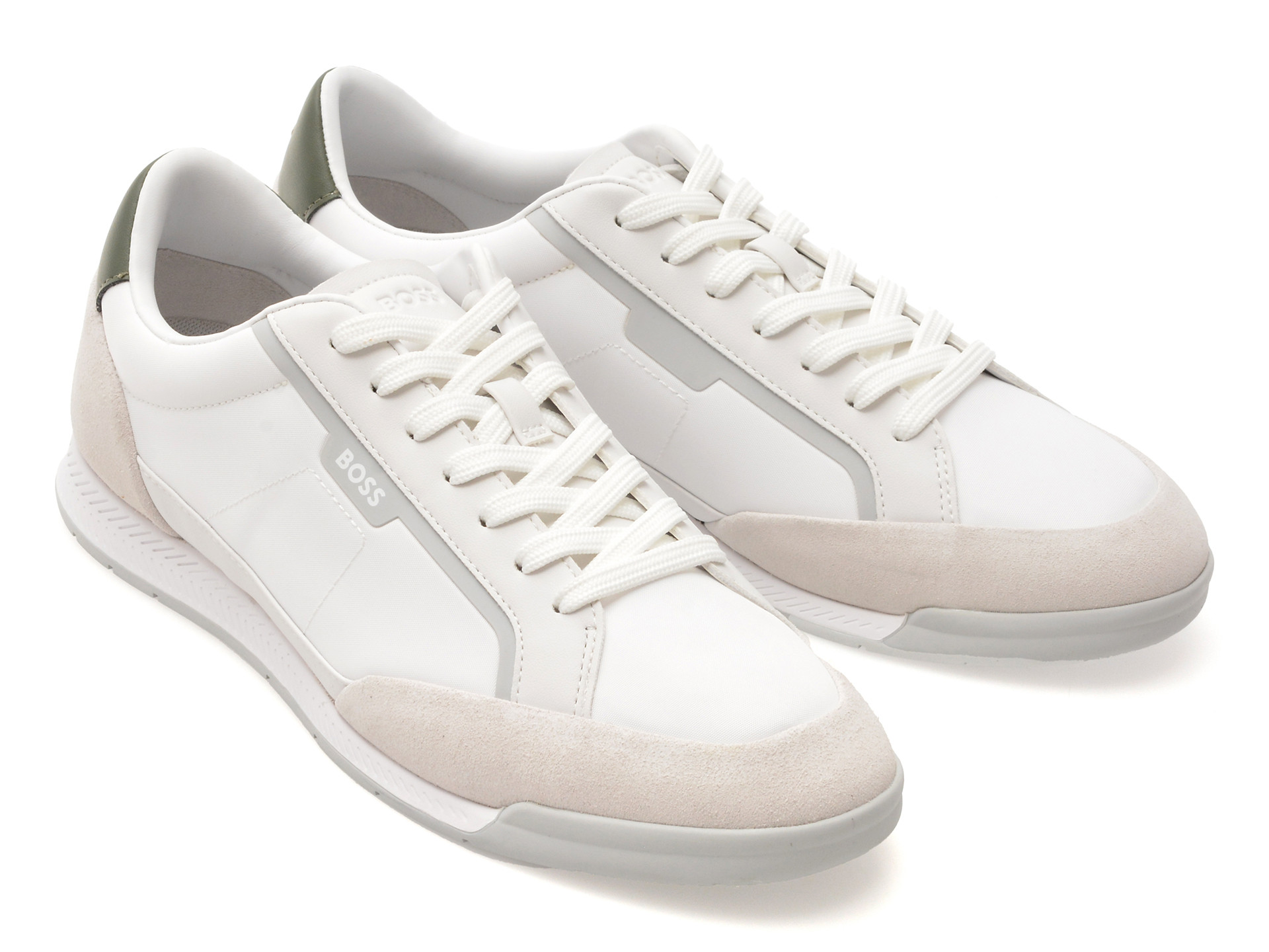 Pantofi sport BOSS albi, 8864, din material textil