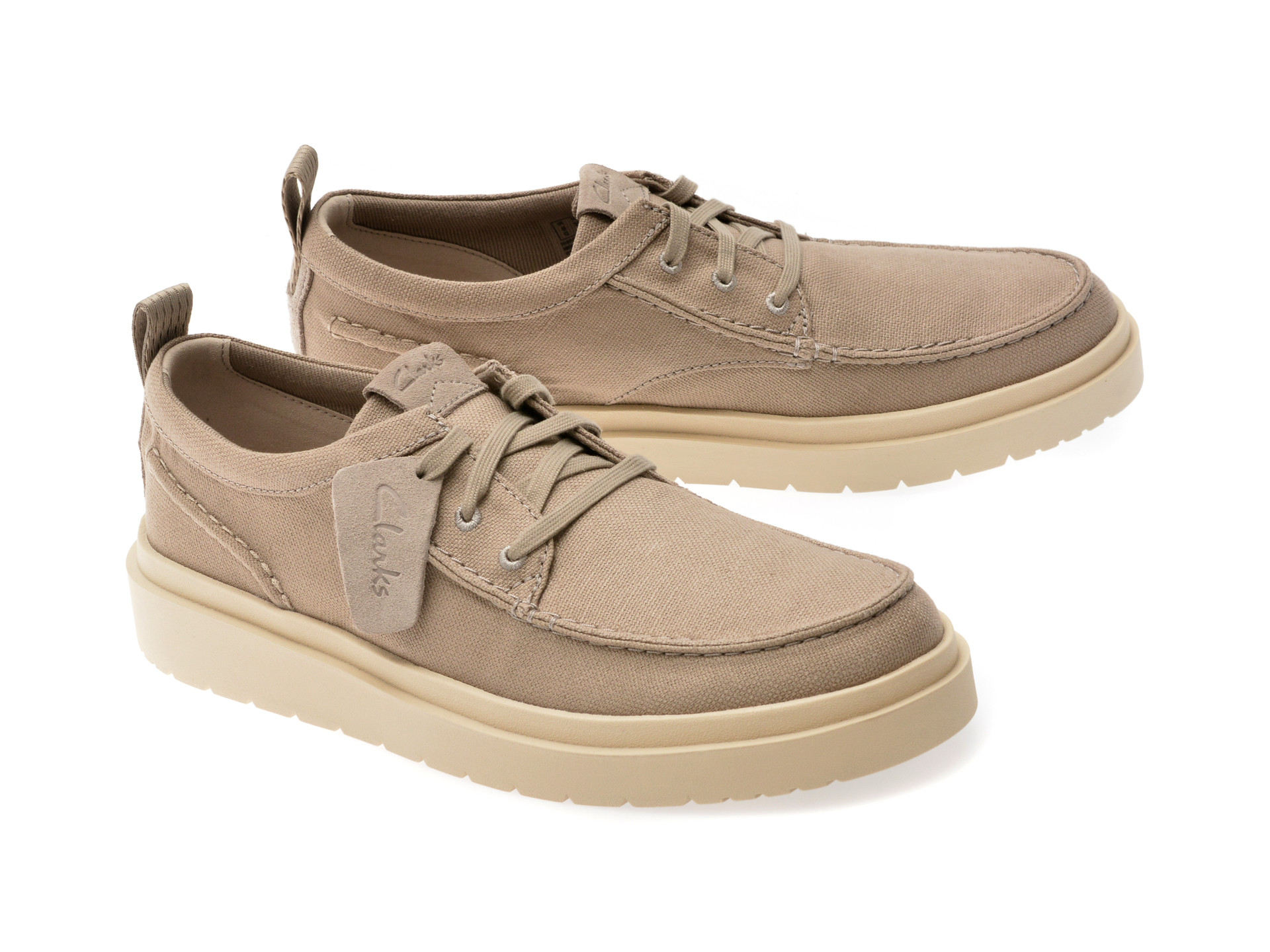 Mocasini CLARKS gri, POLDEN MOC, din material textil