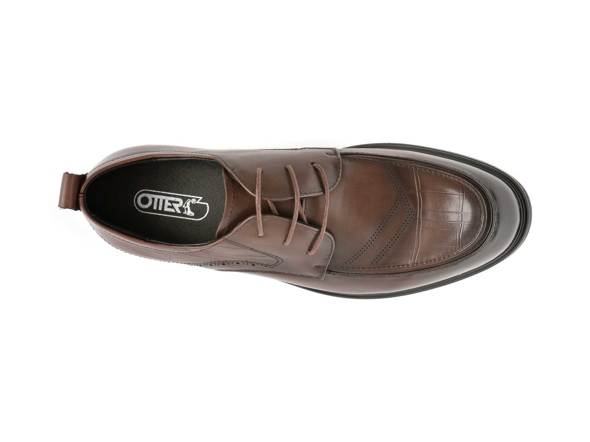 Pantofi OTTER maro, T8008, din piele naturala