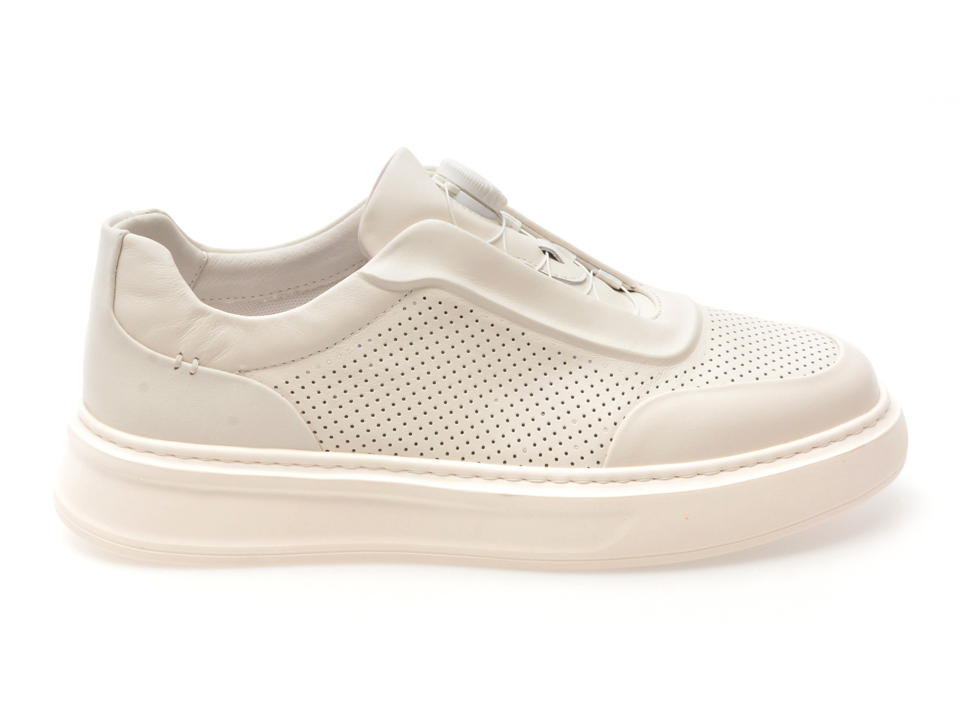 Pantofi sport EPICA albi, 110263, din piele naturala