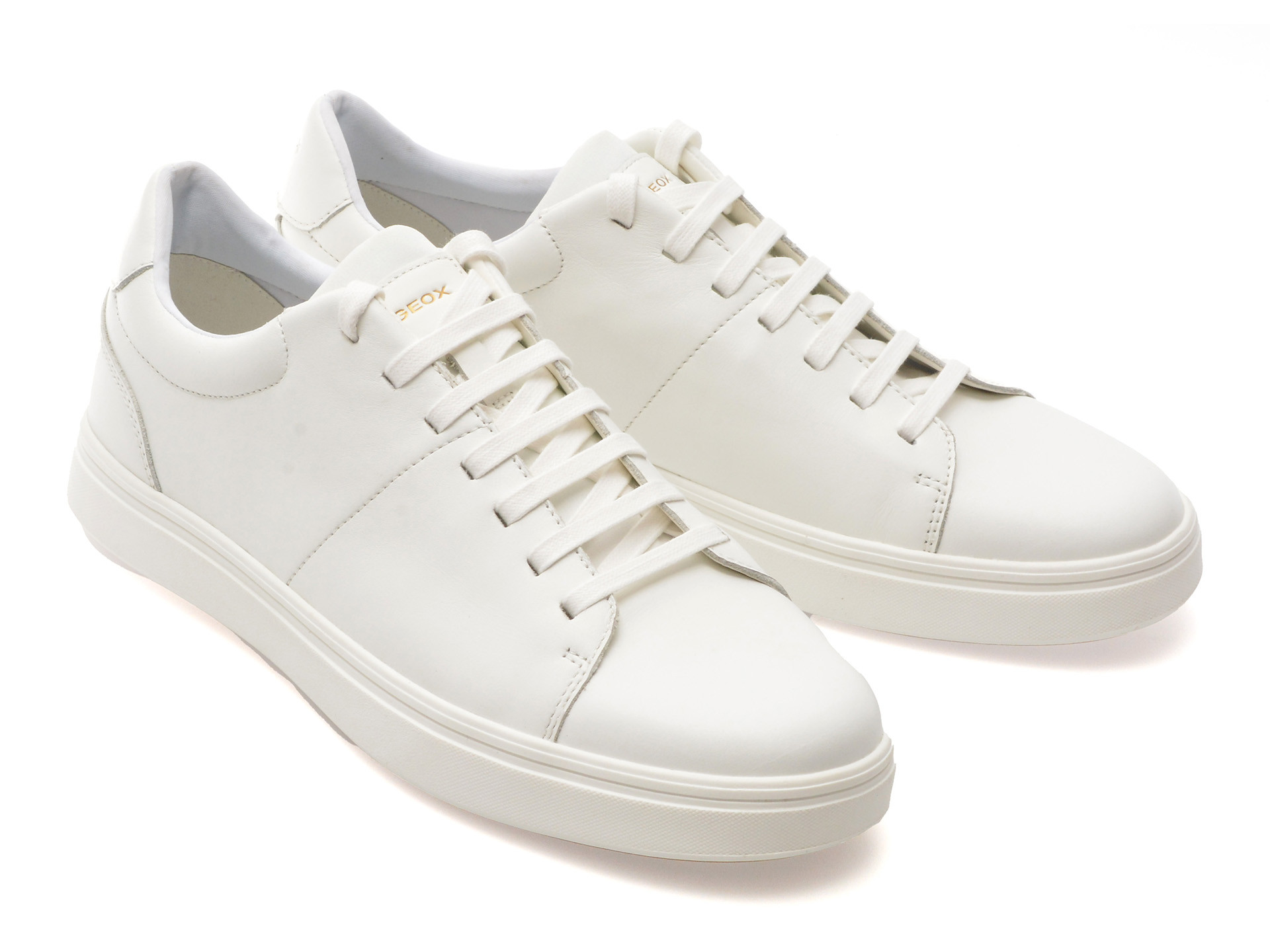 Pantofi sport GEOX albi, U55LDC, din piele naturala