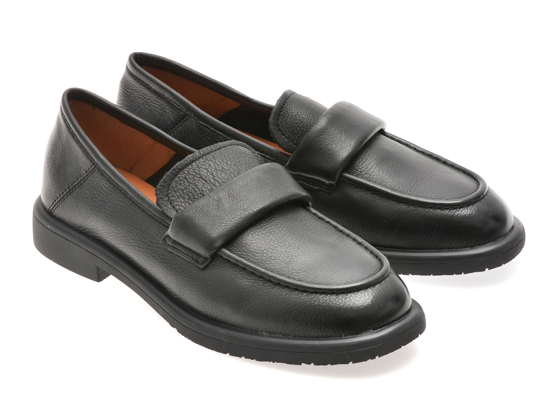 Mocasini IMAGE negri, 2307, din piele naturala