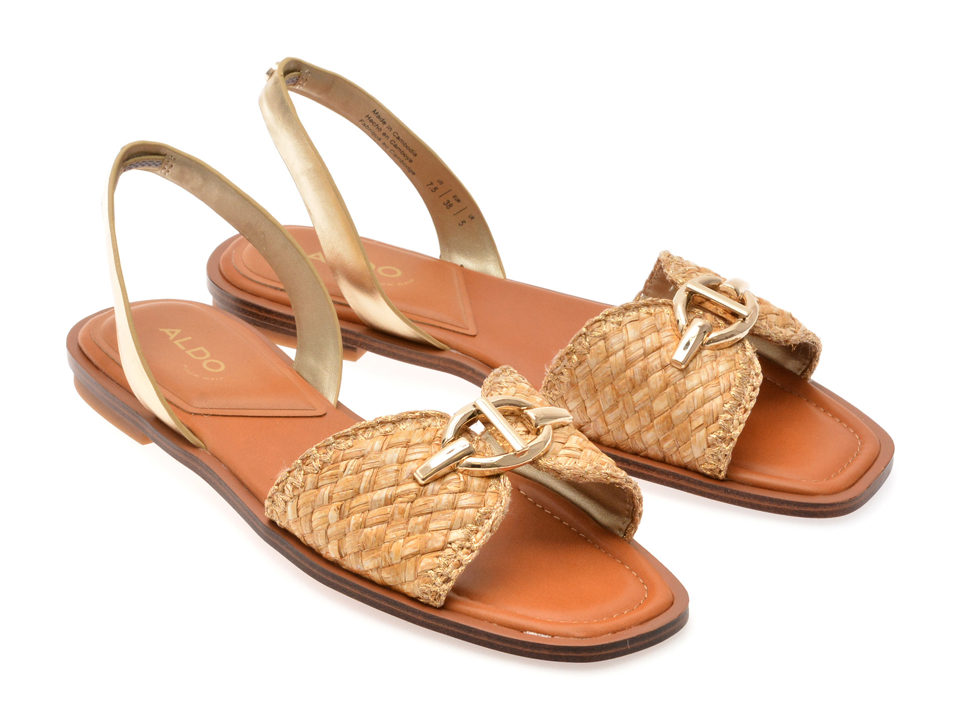 Sandale ALDO aurii, GOASSI 710, din material textil