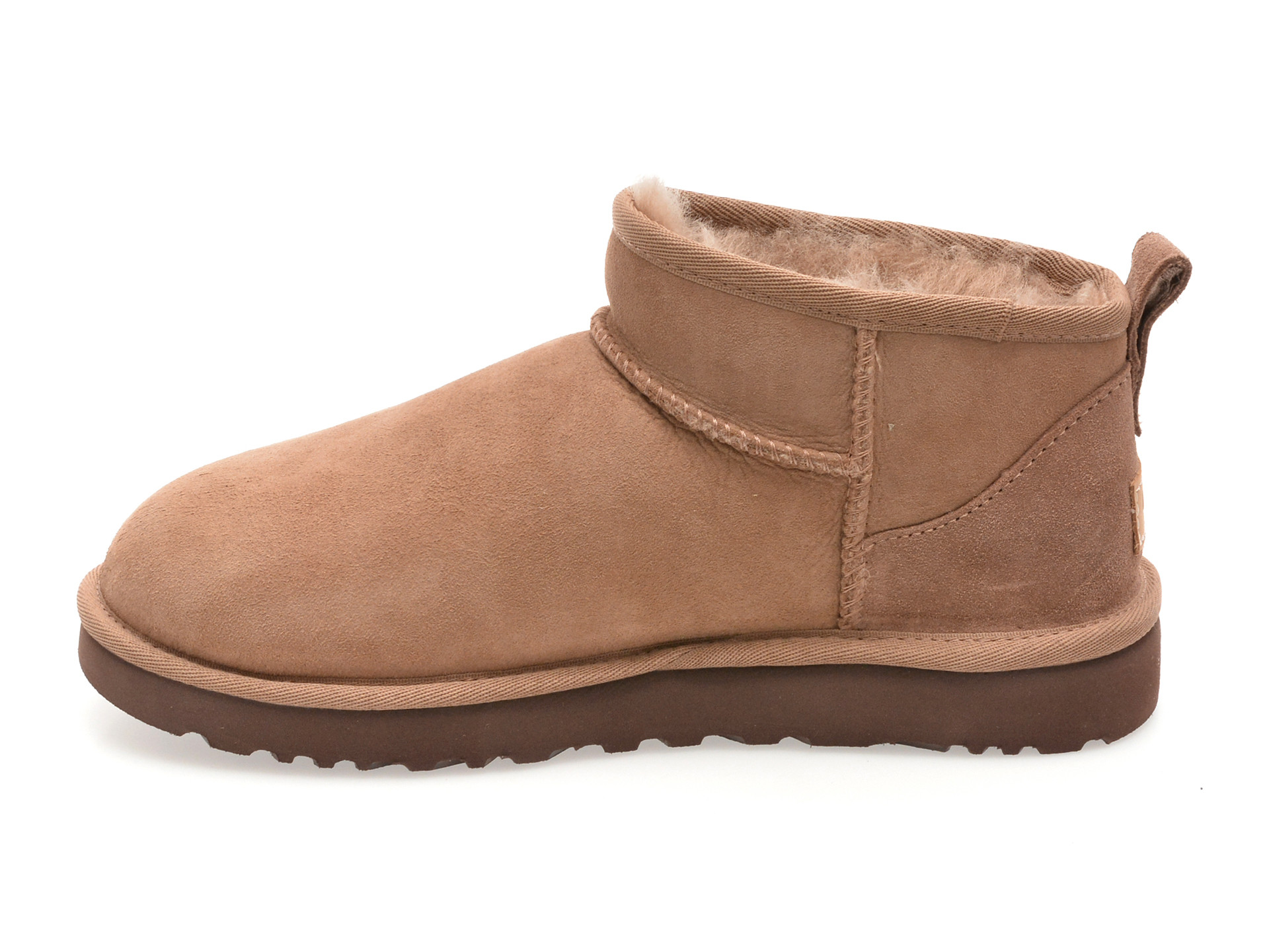 Ghete UGG maro, CLASSIC ULTRA MINI, din piele intoarsa