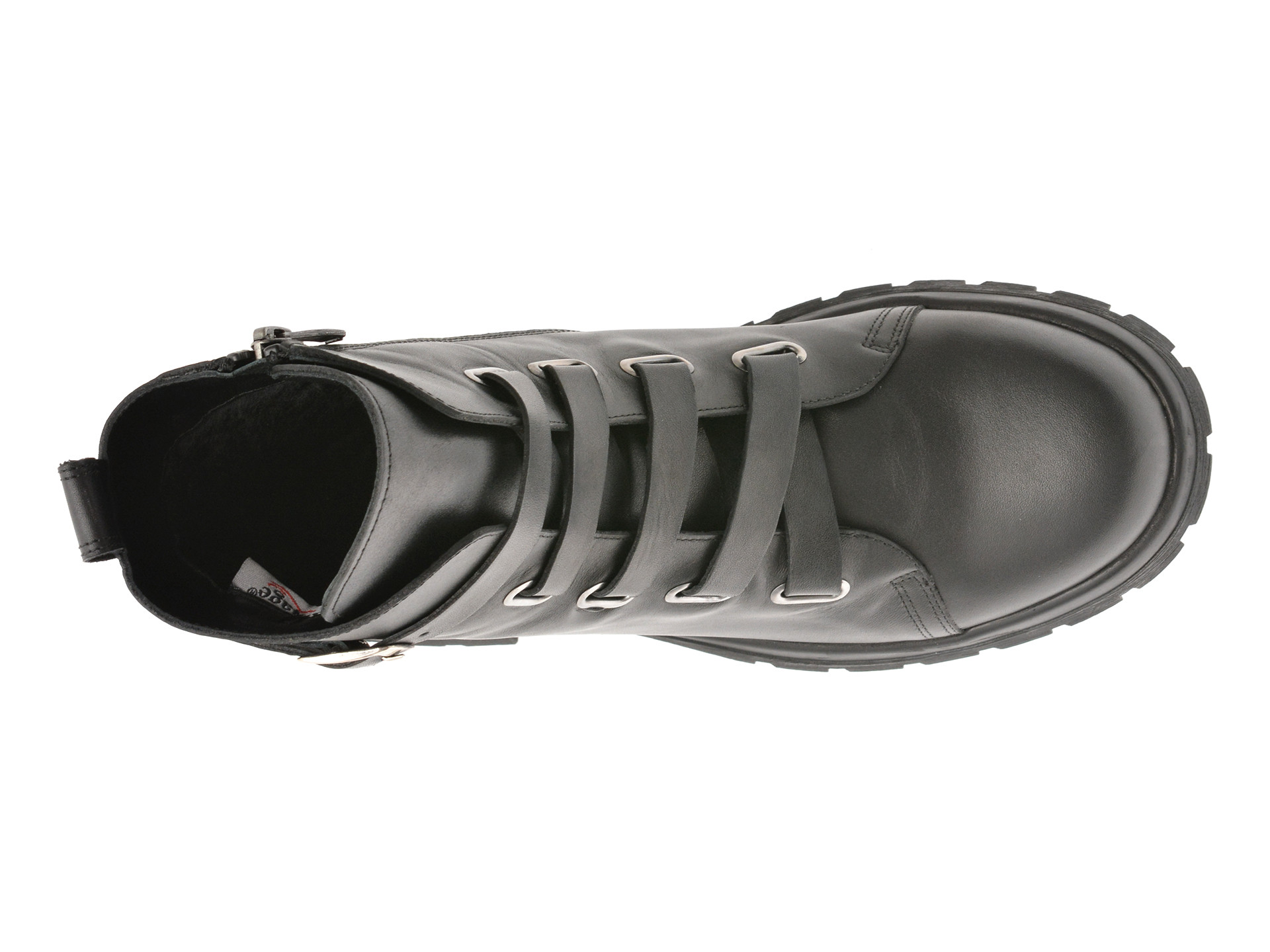 Ghete IMAGE negre, 208303, din piele naturala