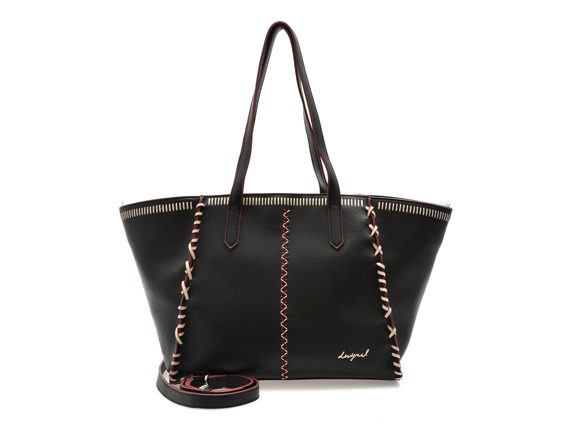 Geanta DESIGUAL neagra, WAXP95, din piele ecologica