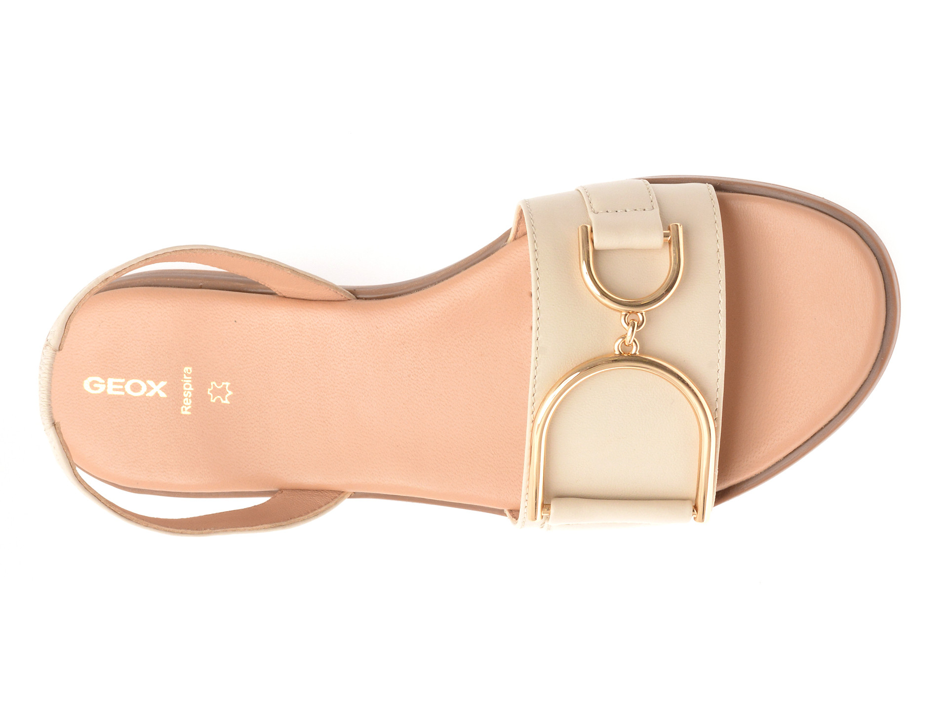 Sandale GEOX bej, D35SDA, din piele naturala