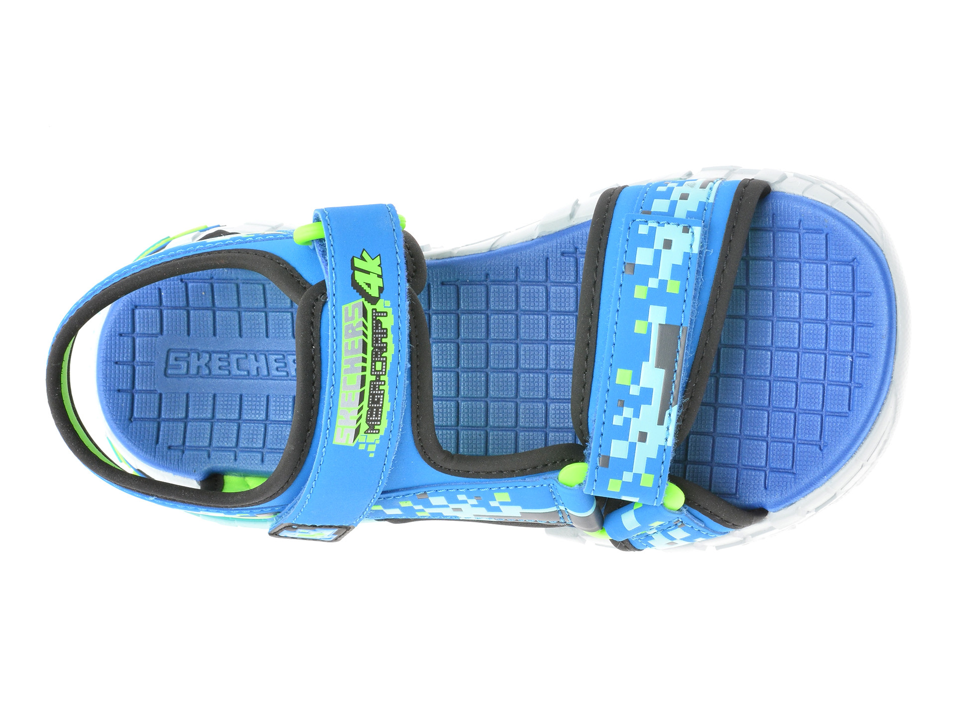 Sandale SKECHERS albastre, MEGA-SPLASH 4K, din piele ecologica