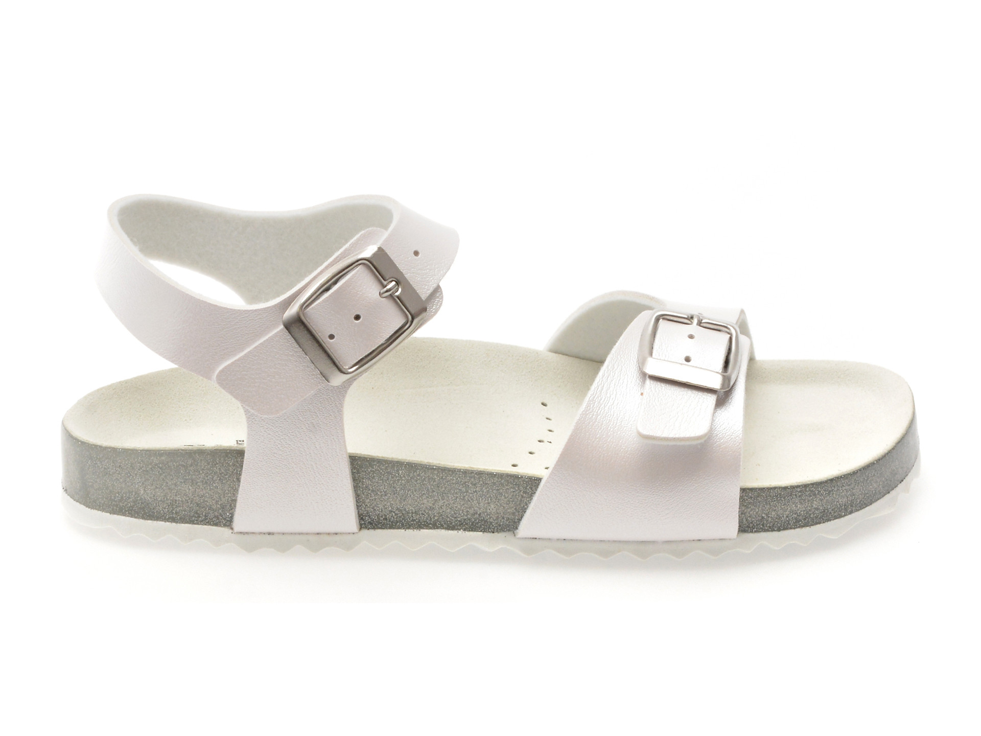 Sandale GEOX albe, J558MI, din piele ecologica