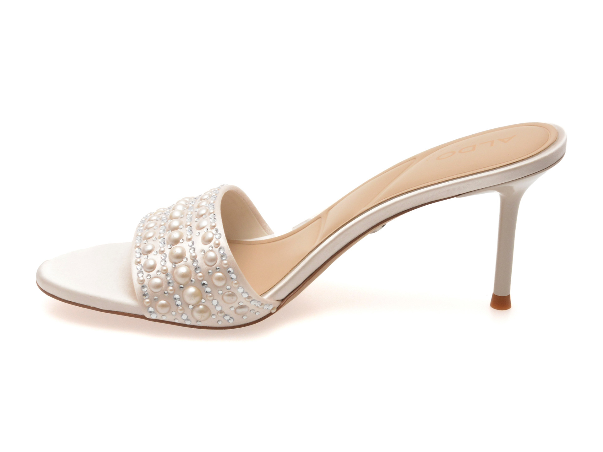 Papuci ALDO albi, ETERNALLY 110, din material textil