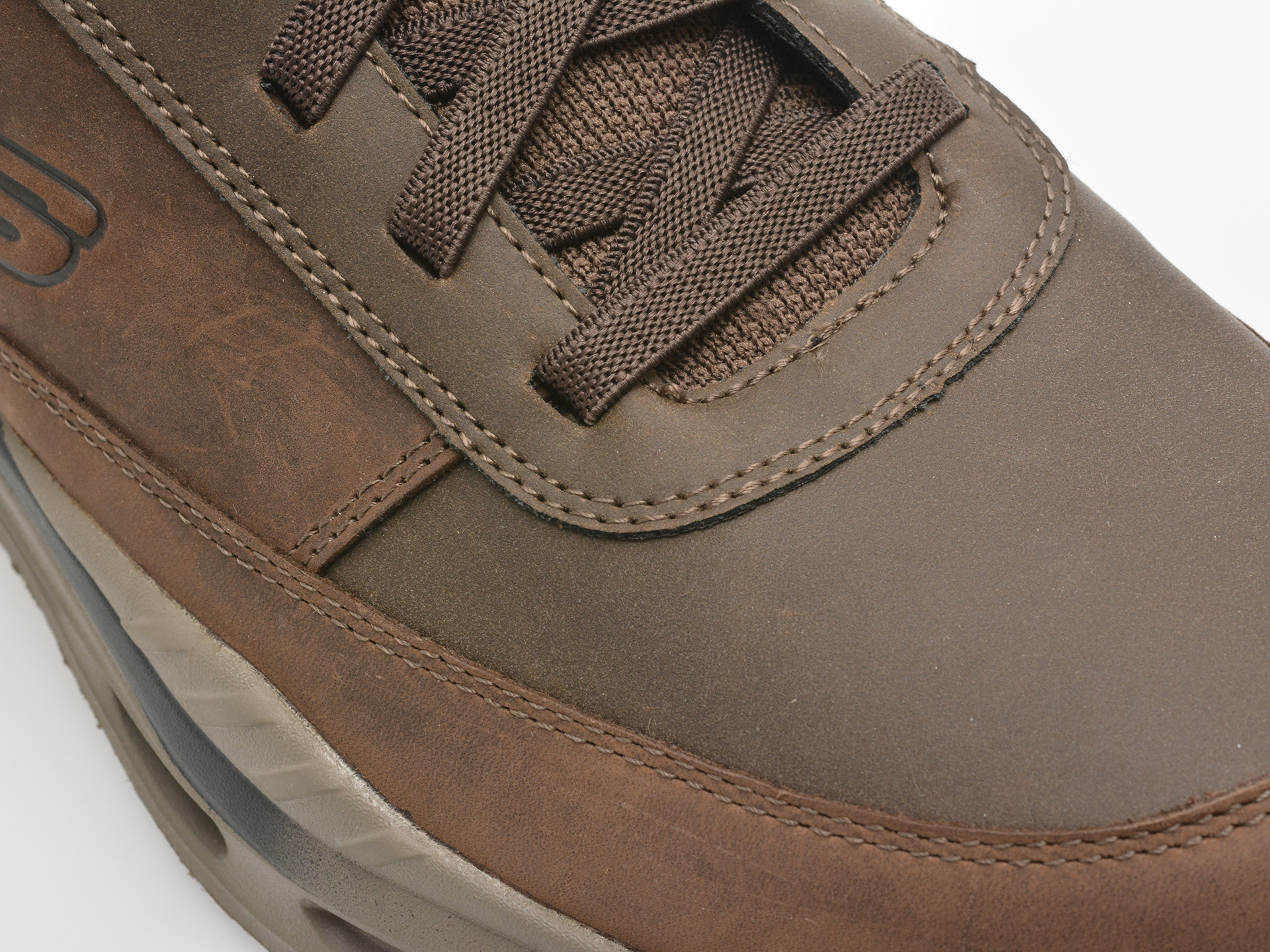 Pantofi sport SKECHERS maro, ARCH FIT ORVAN, din piele naturala